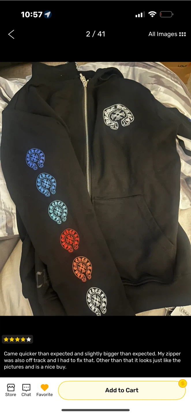 Chrome Hearts Black Zip-Up Hoodie