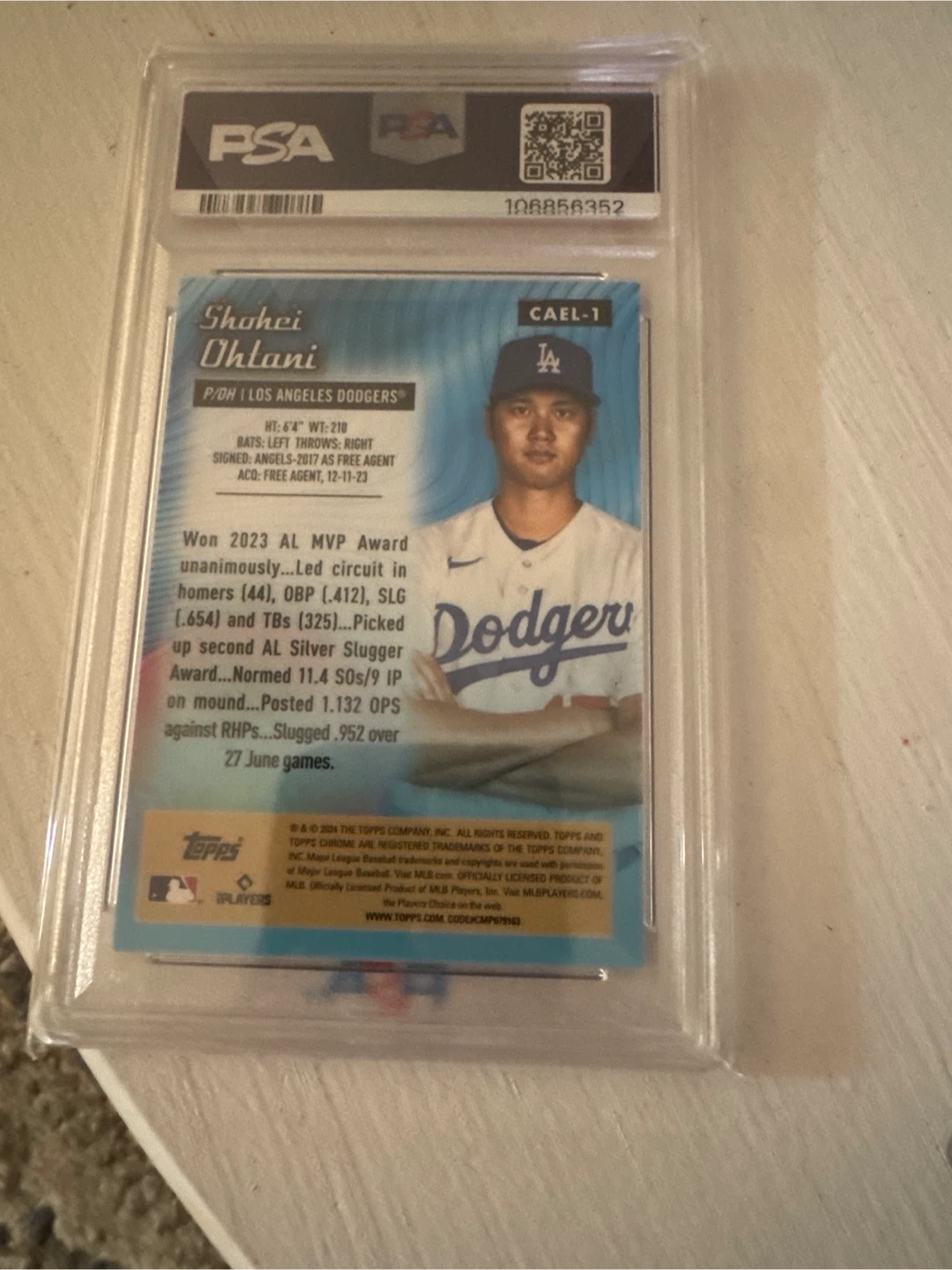 Shohei Ohtani 2024 Topps Chrome L/E ALL ETCH PSA 9 - photo 2