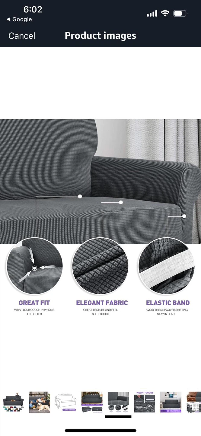 Brand NEW-ZNSAYOTX Gray Sofa Cover