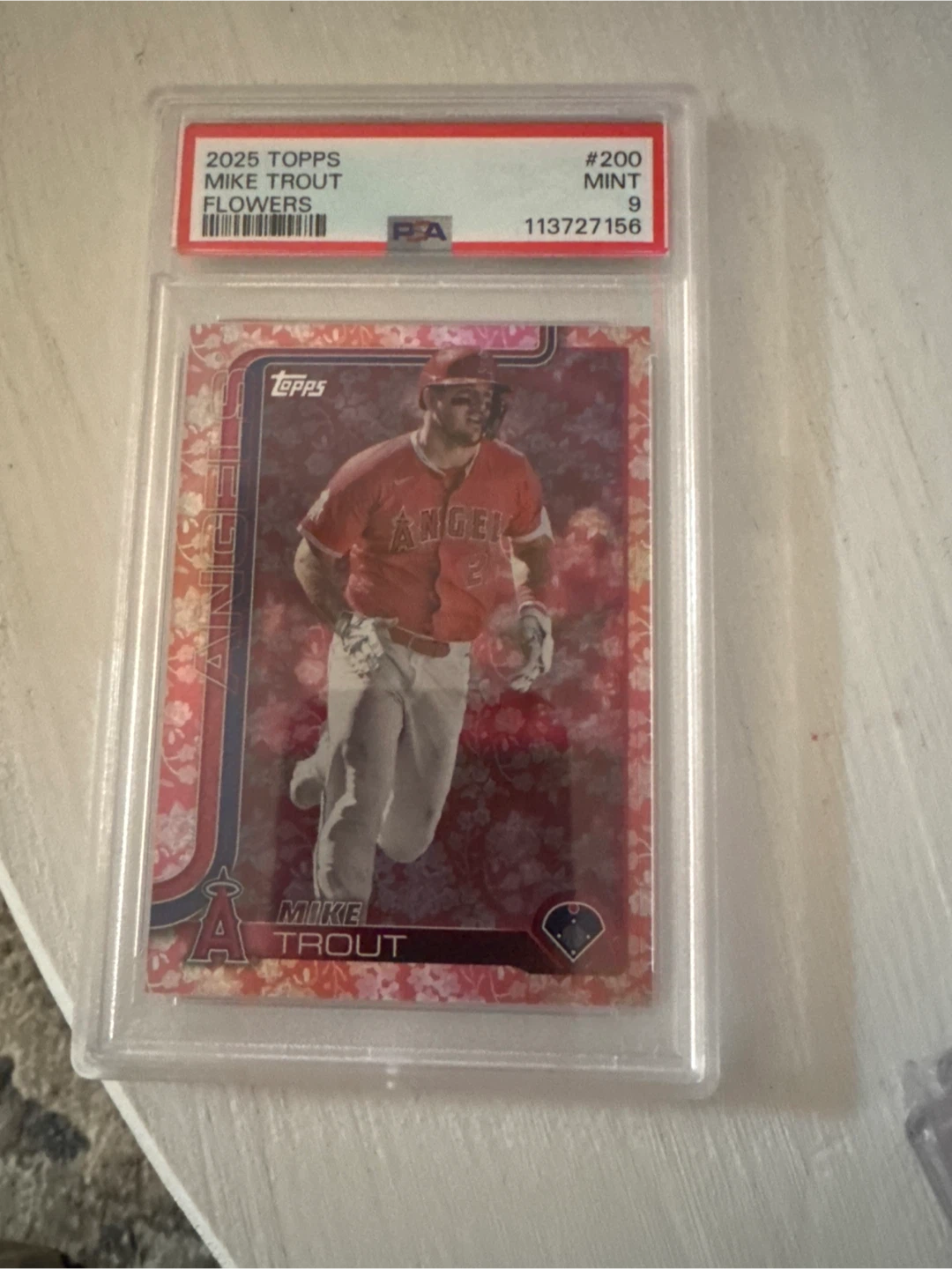 Mike Trout 2025 Topps Flowers Baseball Card