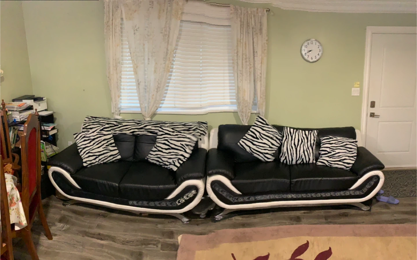 Black & White Leather Sofa Set - photo 2