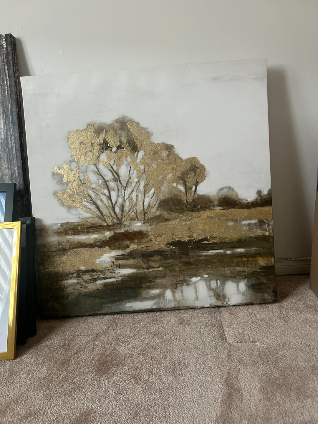 Abstract Gold Tree Painting