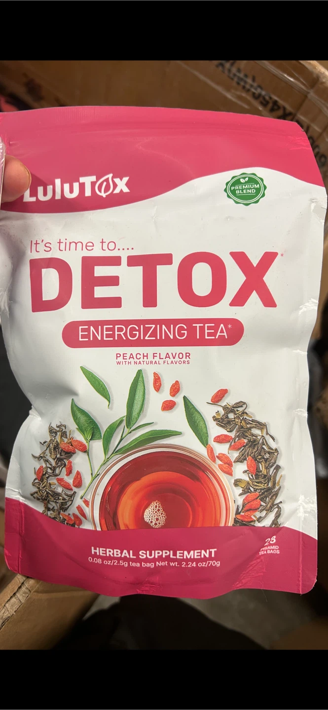 Lulutox Herbal Tea – Peach Flavor (28 Tea Bags) – New & Sealed