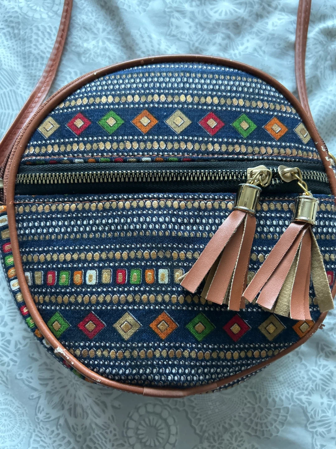 Patterned Round Crossbody Bag - photo 2