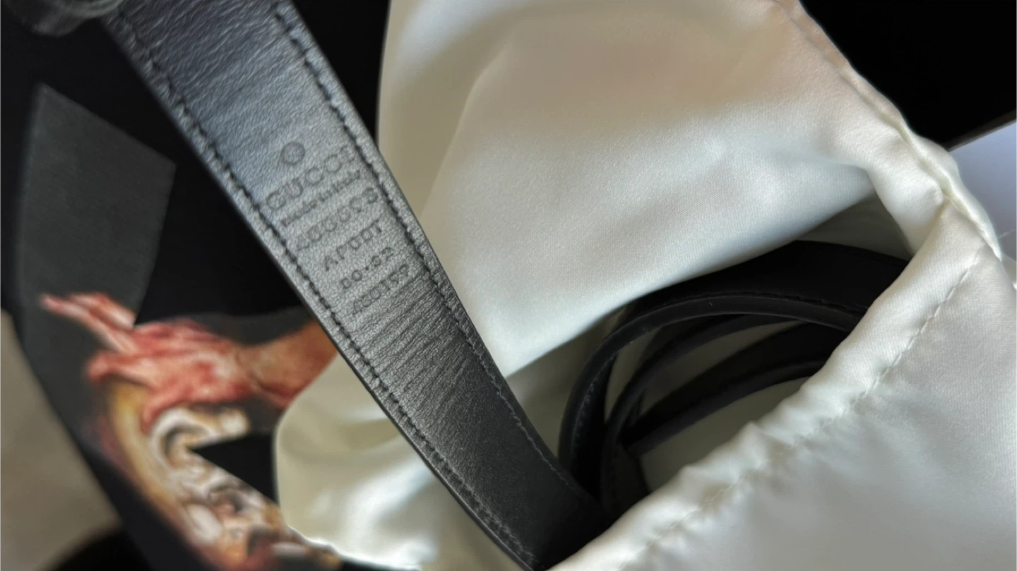 GUCCI GG Marmont Thin Belt Black Leather Women - photo 3