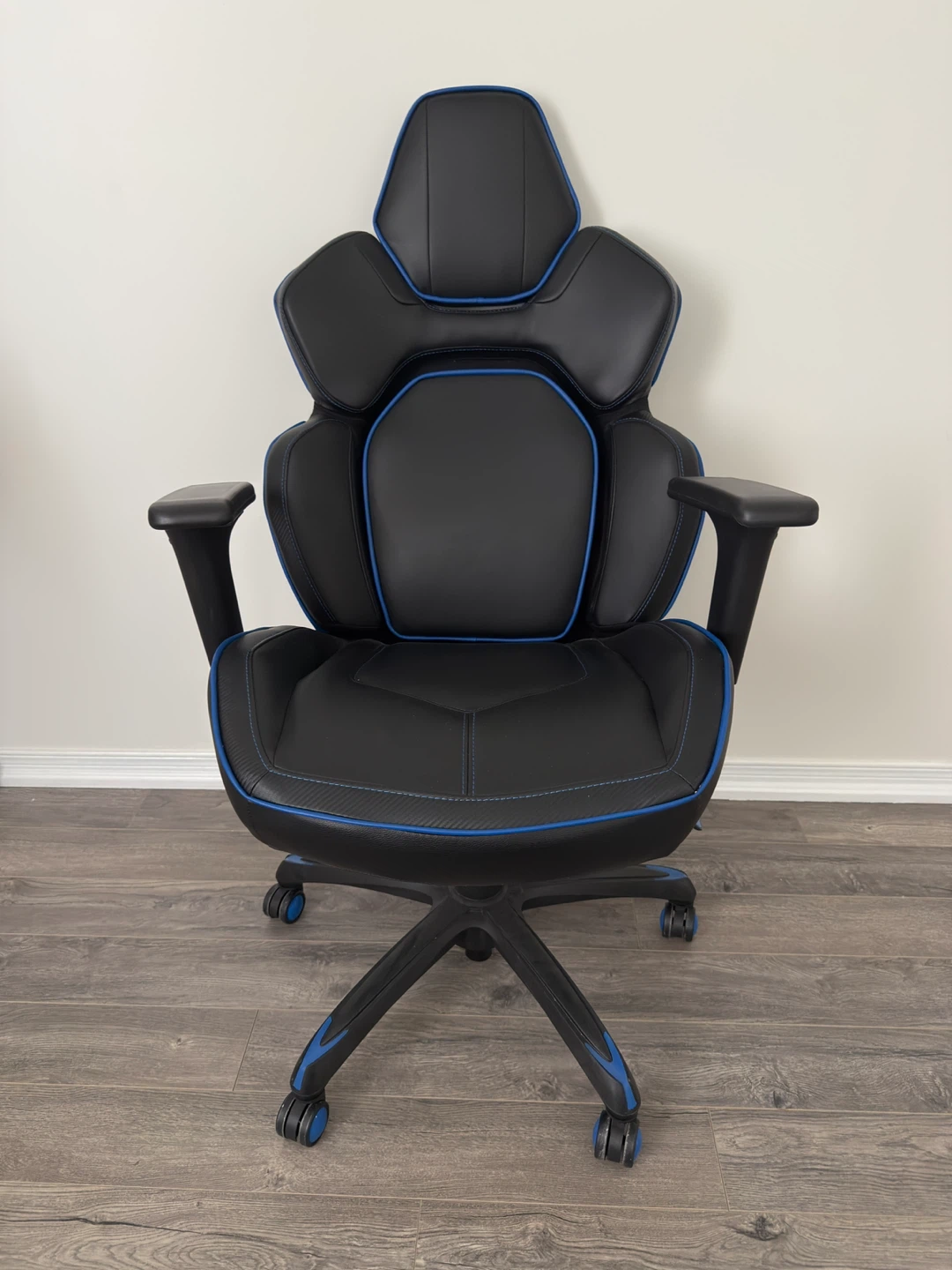 Black Gaming Chair with Blue Trim