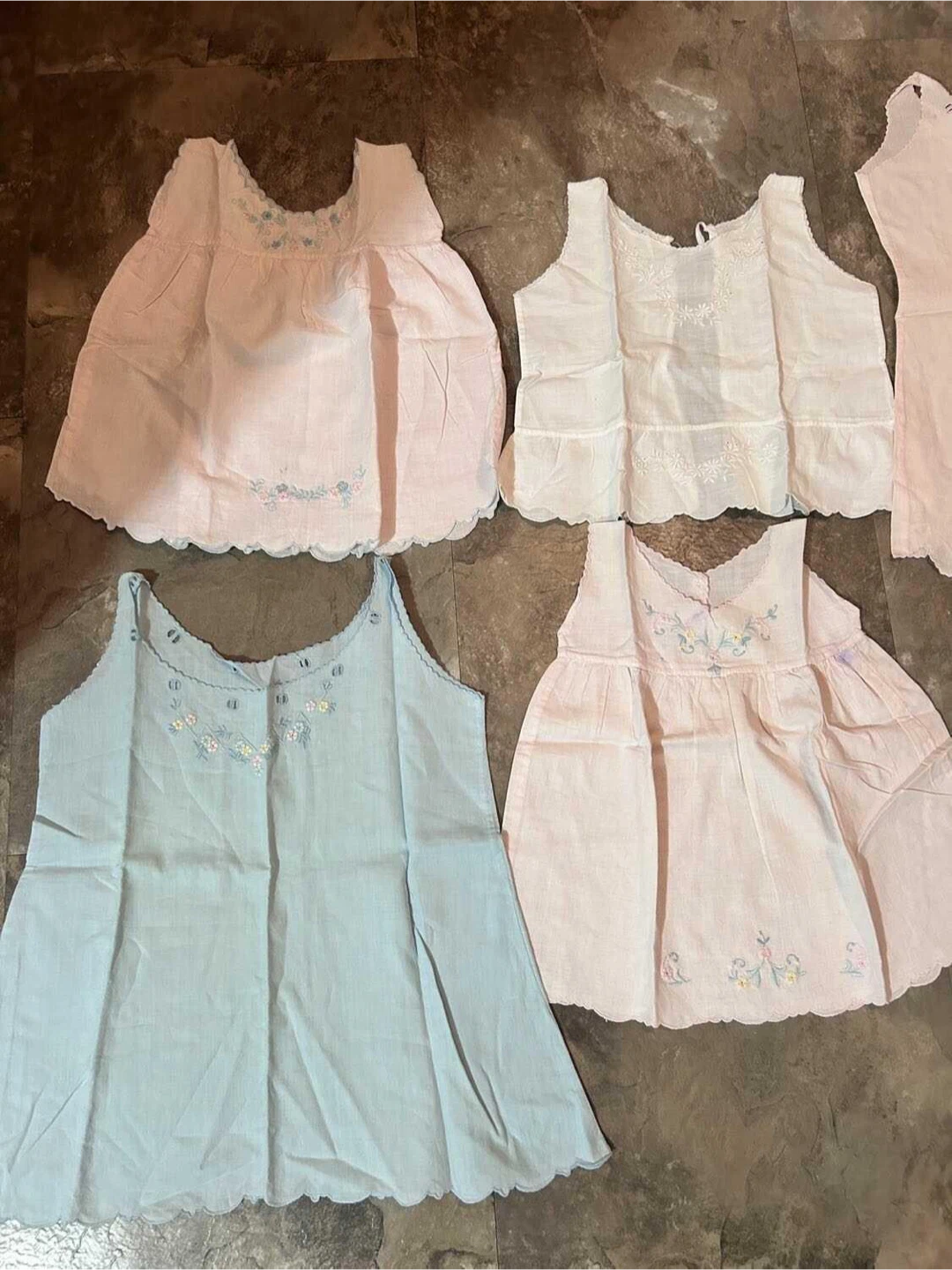 6 antique Madeira handmade Baby Dresses or tops - photo 2