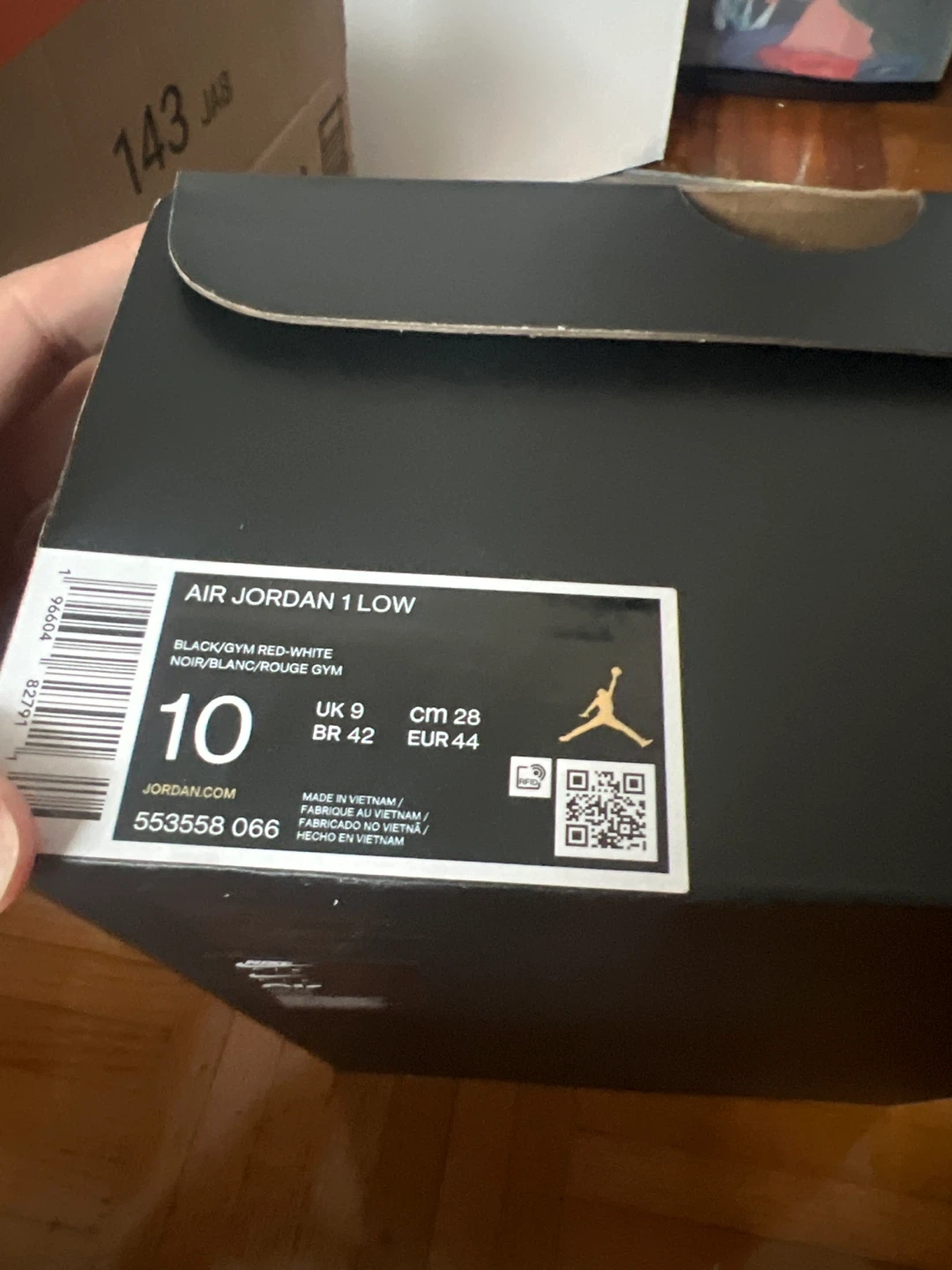 ORGINAL‼️ Air Jordan 1 Low Black/Red-White, Size 10 - photo 3