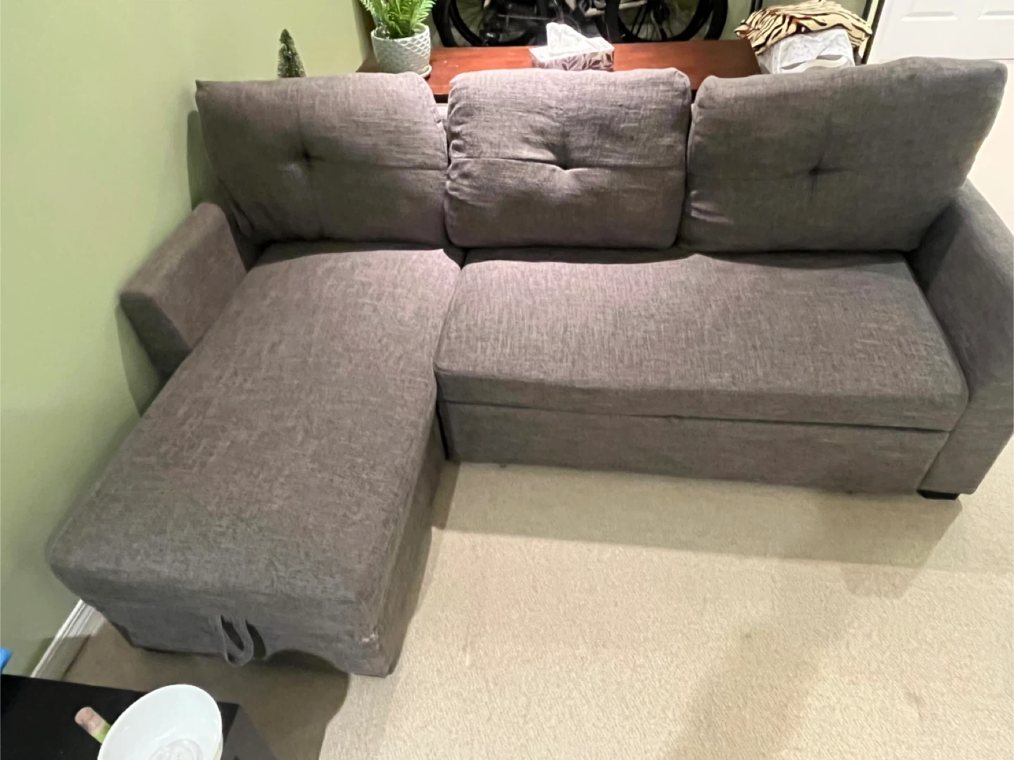 Grey Sectional Sofa with Storage