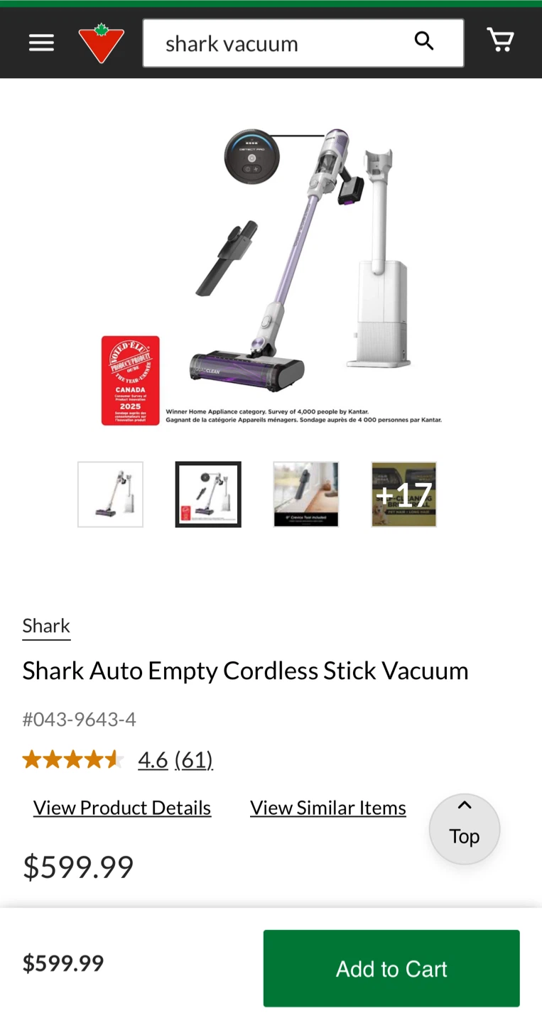 Shark Detect Auto Empty Cordless Stick Vacuum