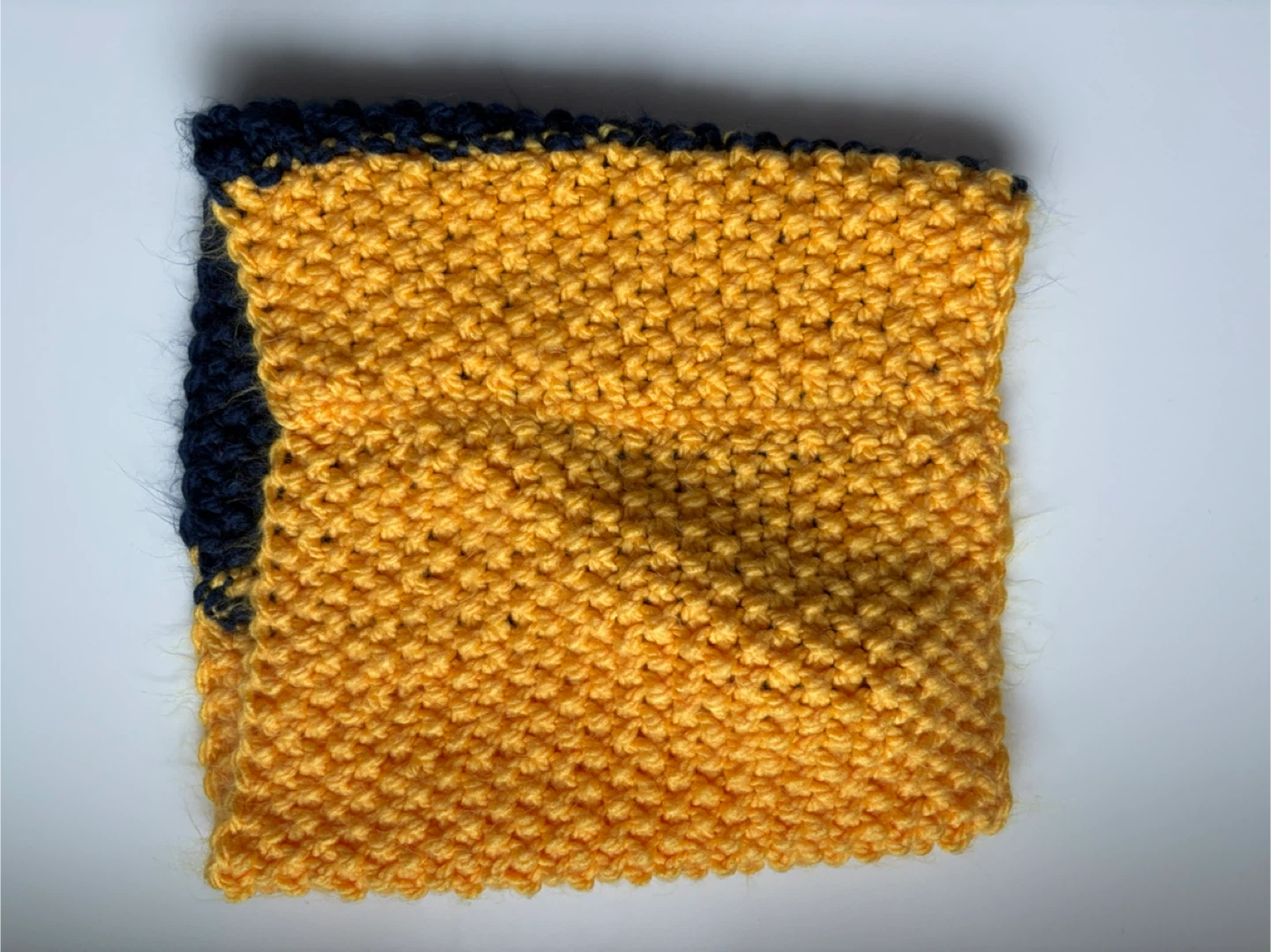 Handmade Knitted Scarf - Blue and Yellow - photo 3