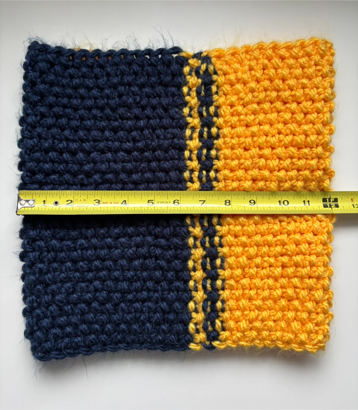 Handmade Knitted Scarf - Blue and Yellow - photo 4
