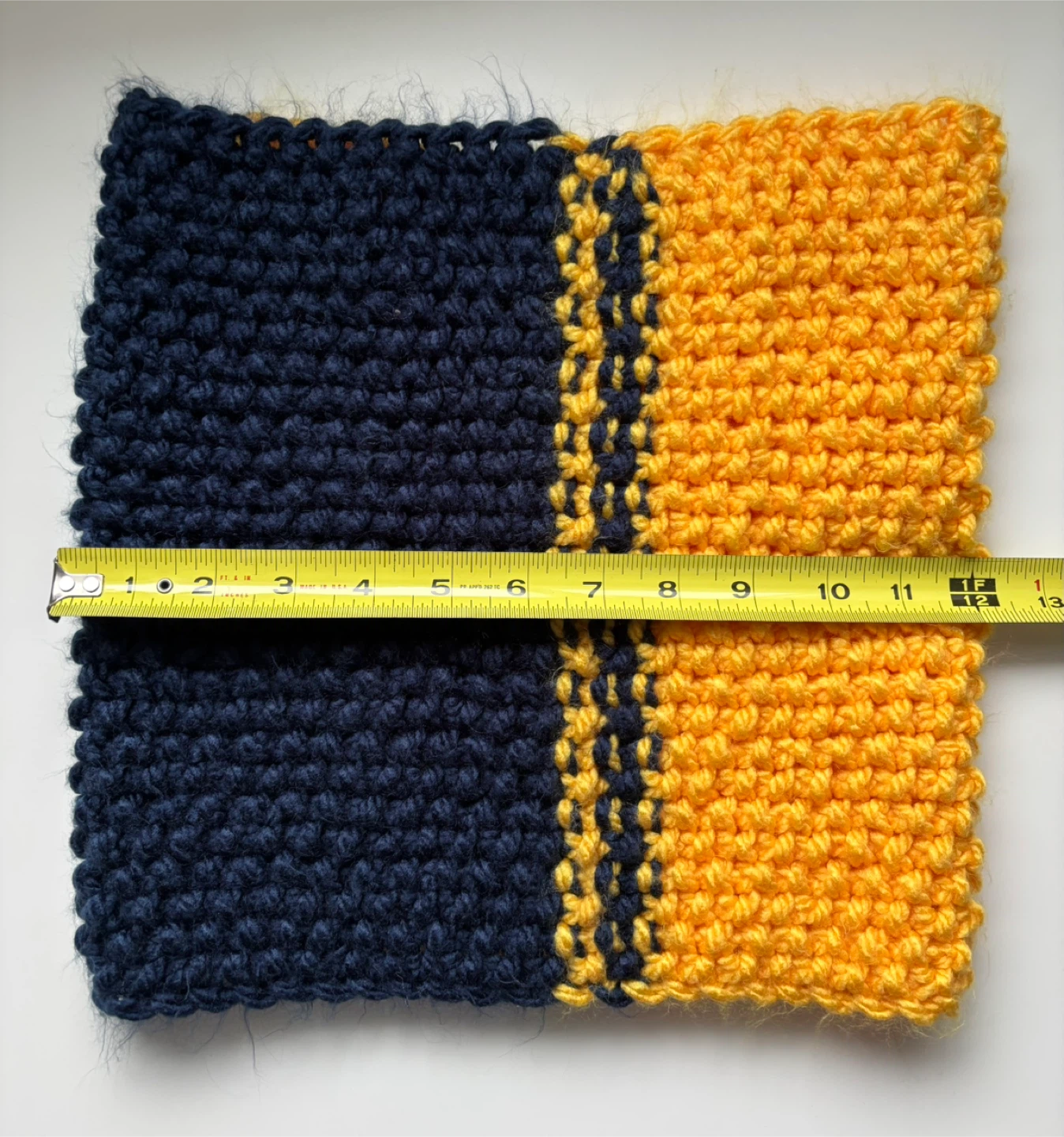 Handmade Knitted Scarf - Blue and Yellow - photo 5
