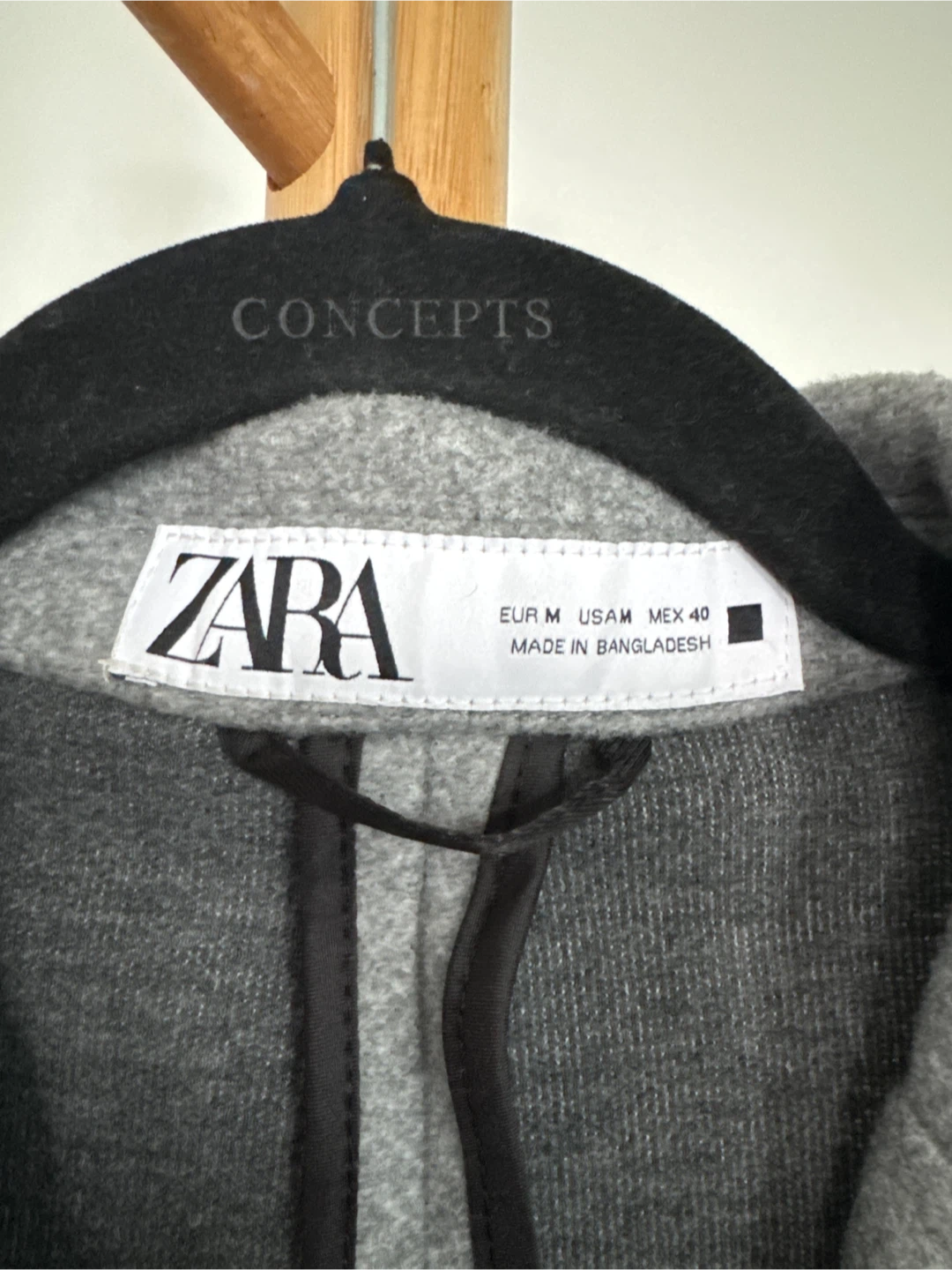 Zara Grey Wool Blend Overcoat - Size M - photo 2