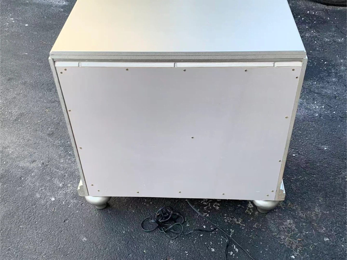 Silver Nightstand with 2 Drawers - photo 5