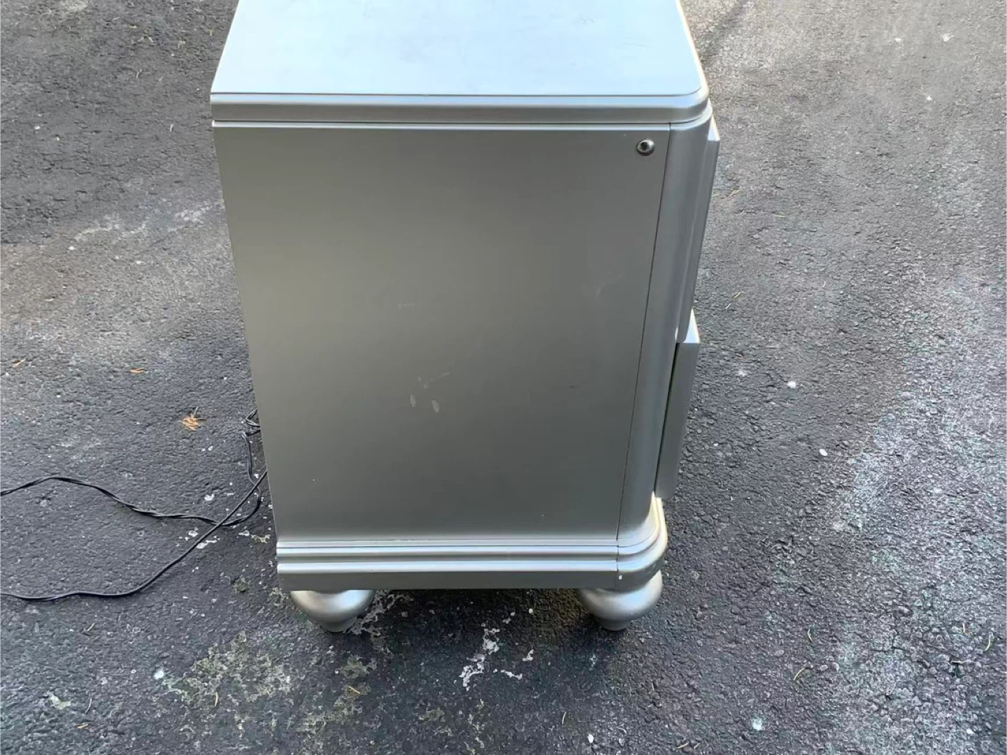 Silver Nightstand with 2 Drawers - photo 4
