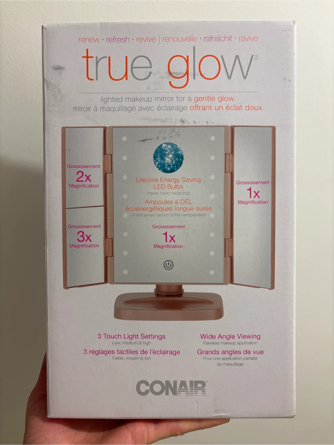 Conair True Glow Lighted Makeup Mirror - Rose Gold