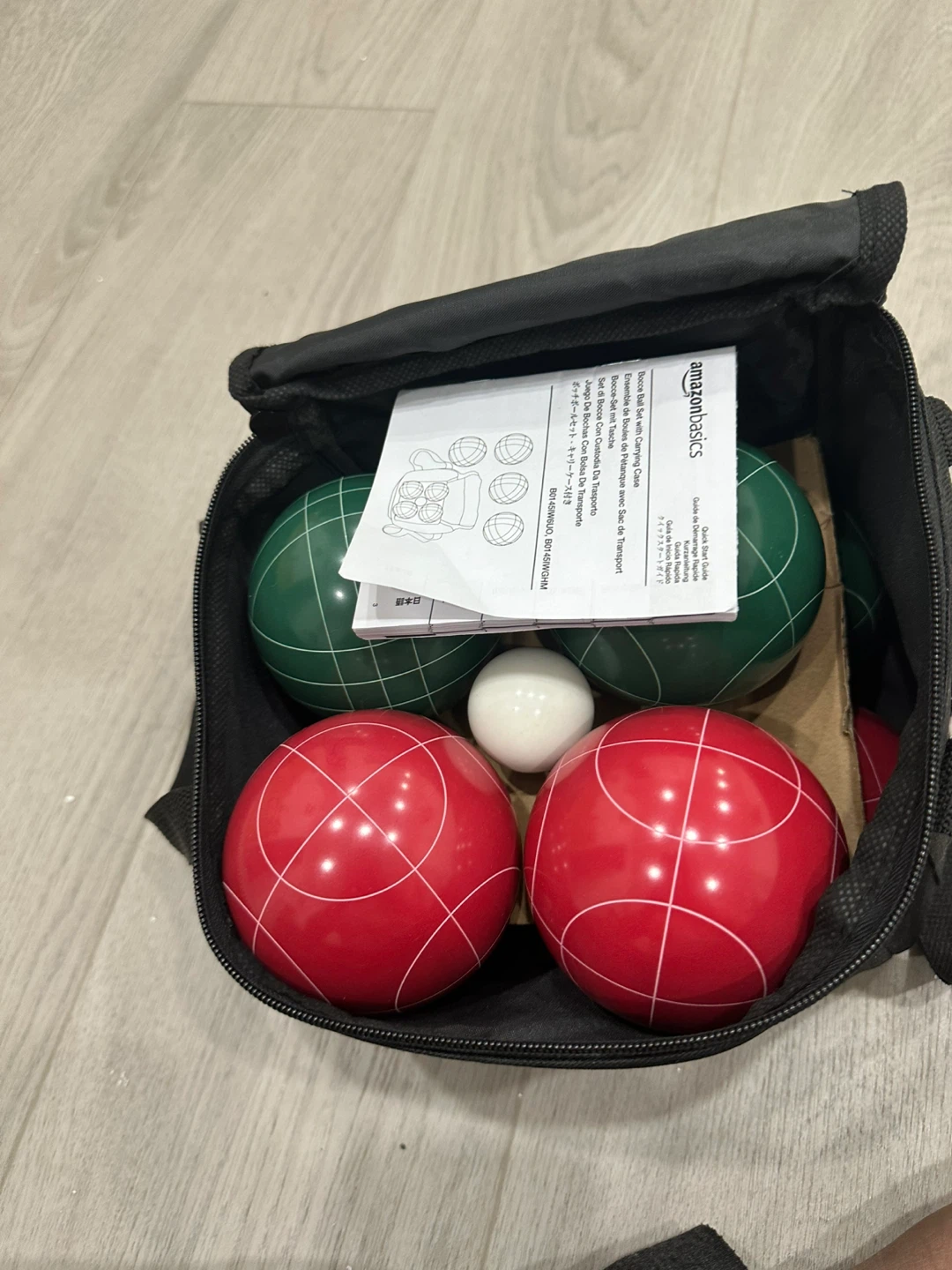 AmazonBasics Bocce Ball Set with Carry Case