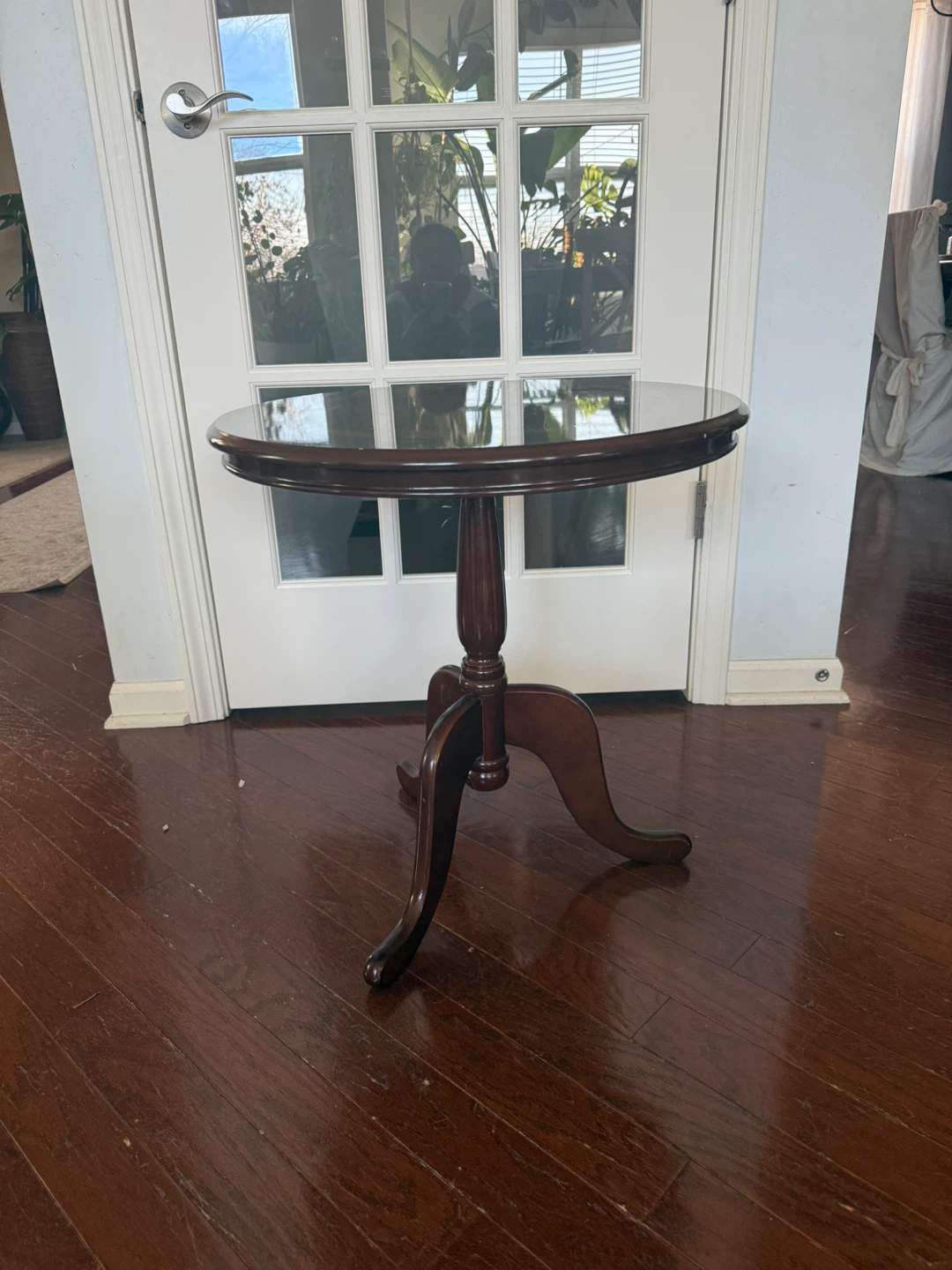 Round Dark Brown Side Table