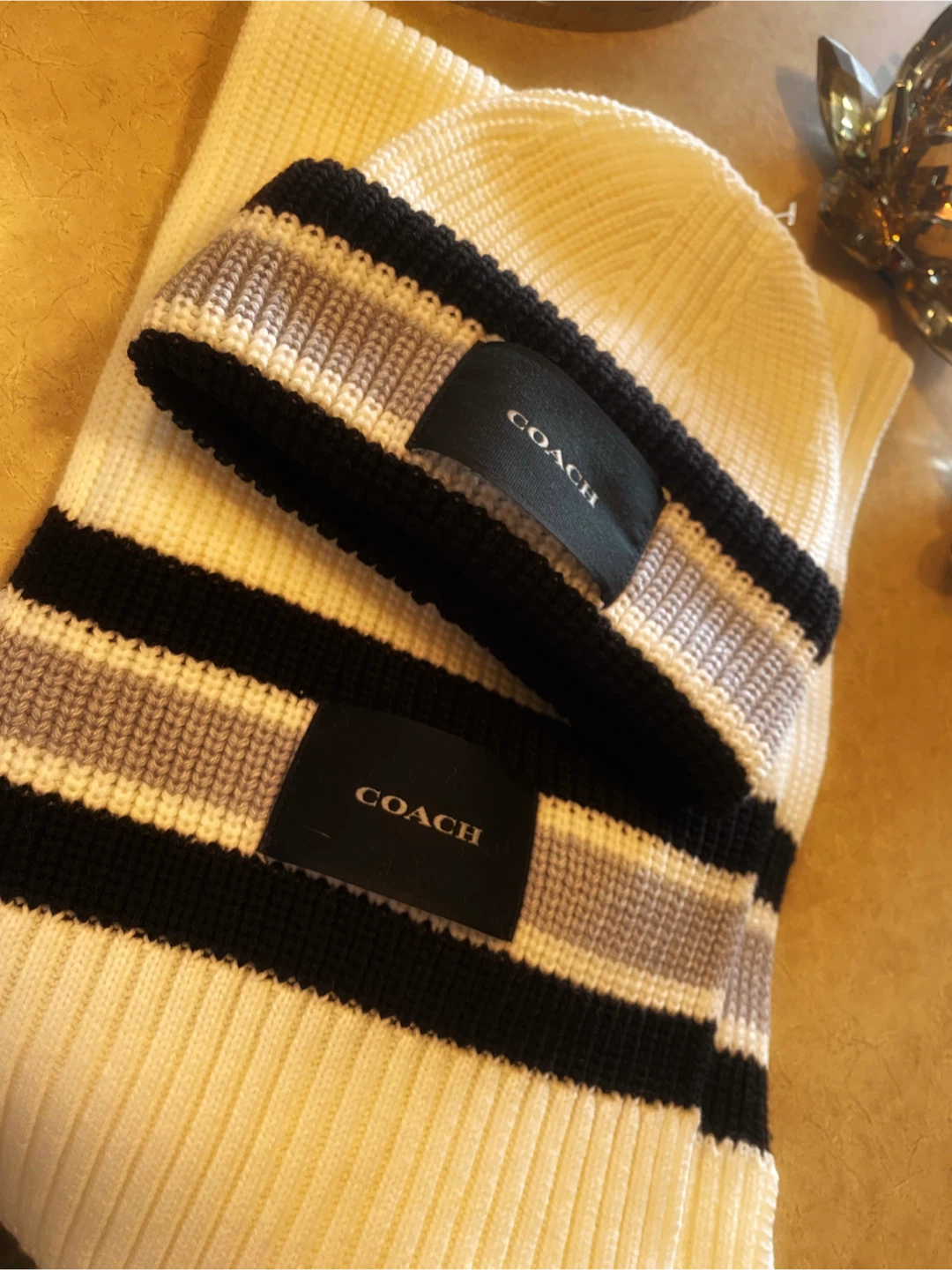 🎁New Unisex Coach Hat and Scarf Set - Chalk Multi - photo 2