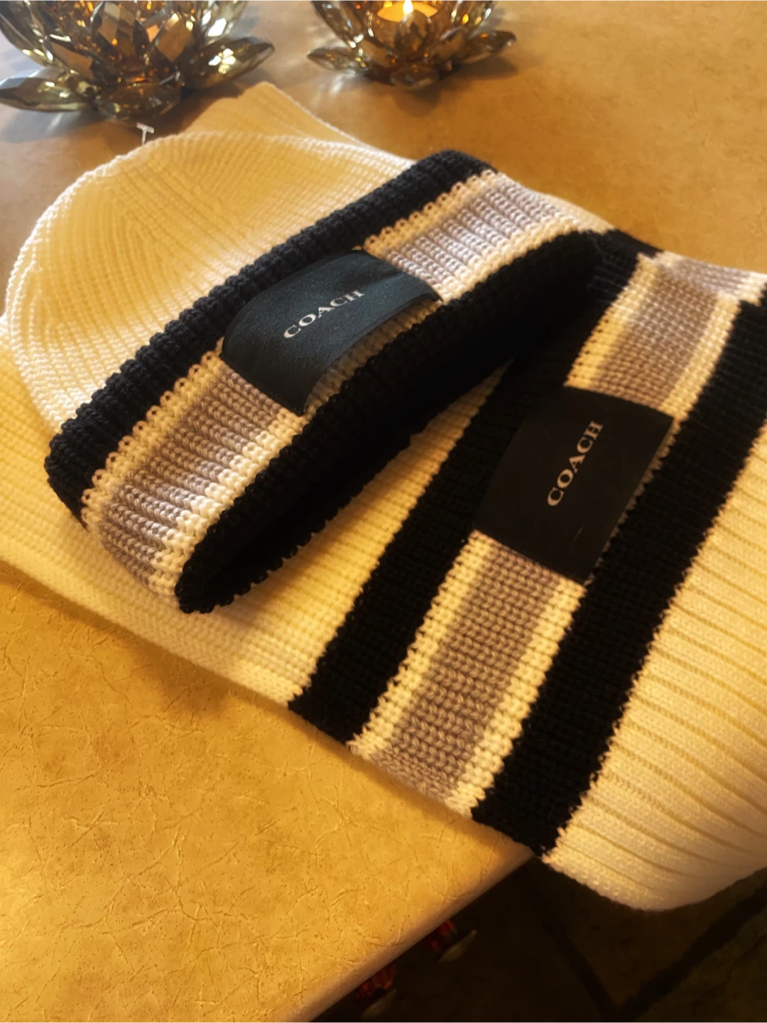 🎁New Unisex Coach Hat and Scarf Set - Chalk Multi - photo 4