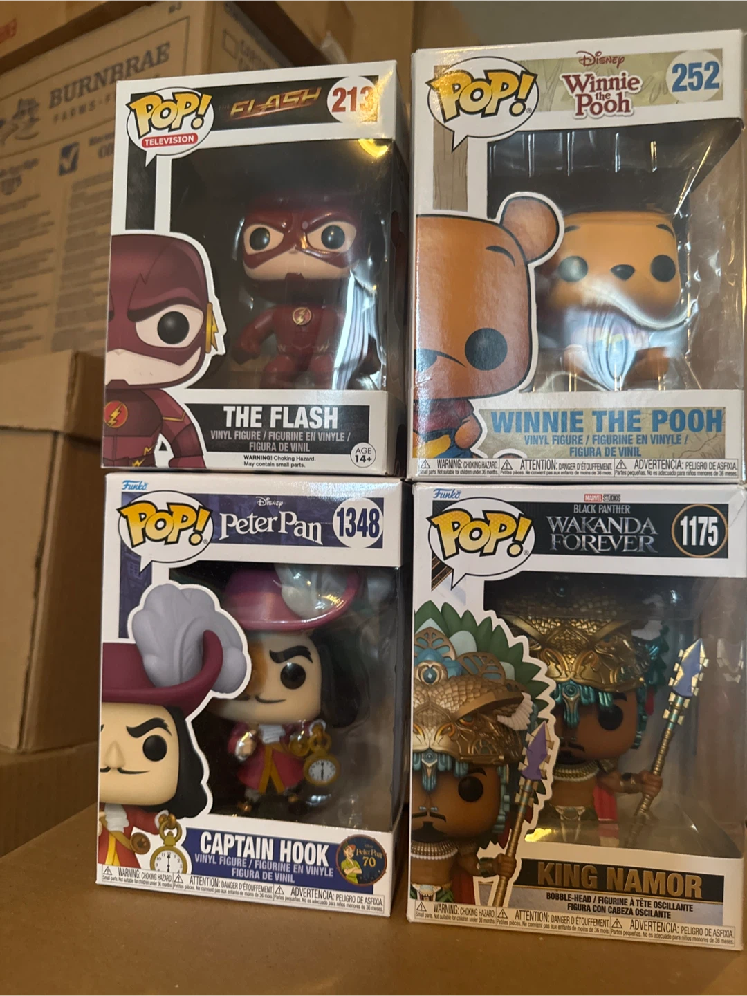 Funko Pop The Flash, Winnie, Hook, Namor