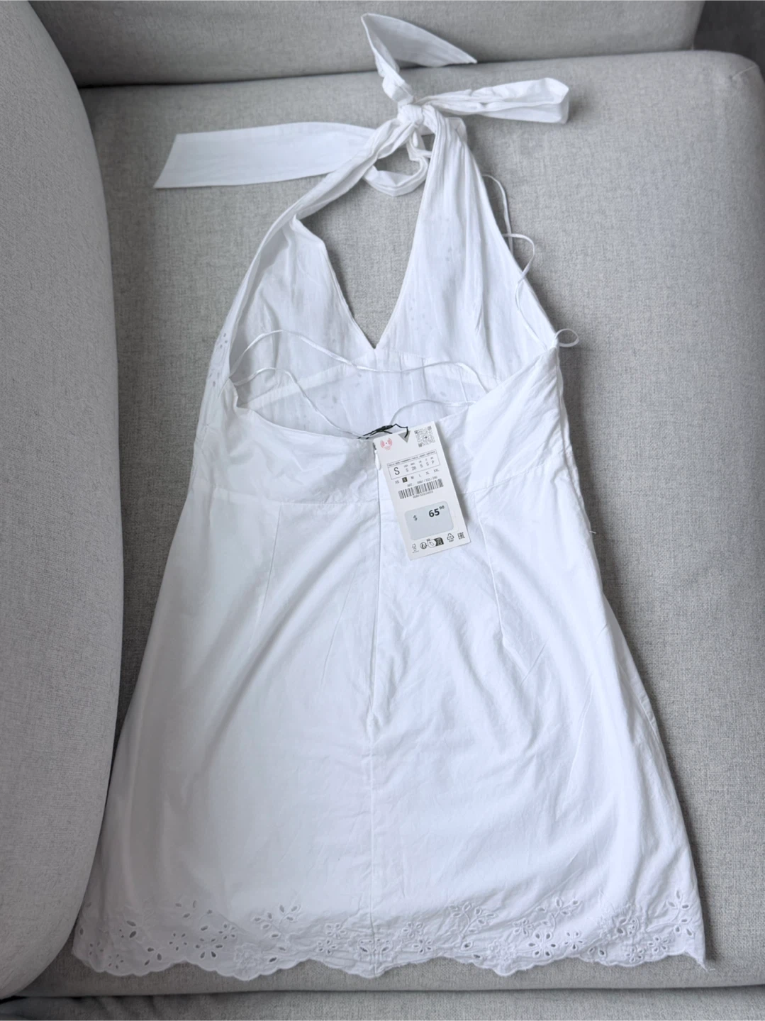 Brand New Zara White Halter Mini Dress - Size S - photo 3