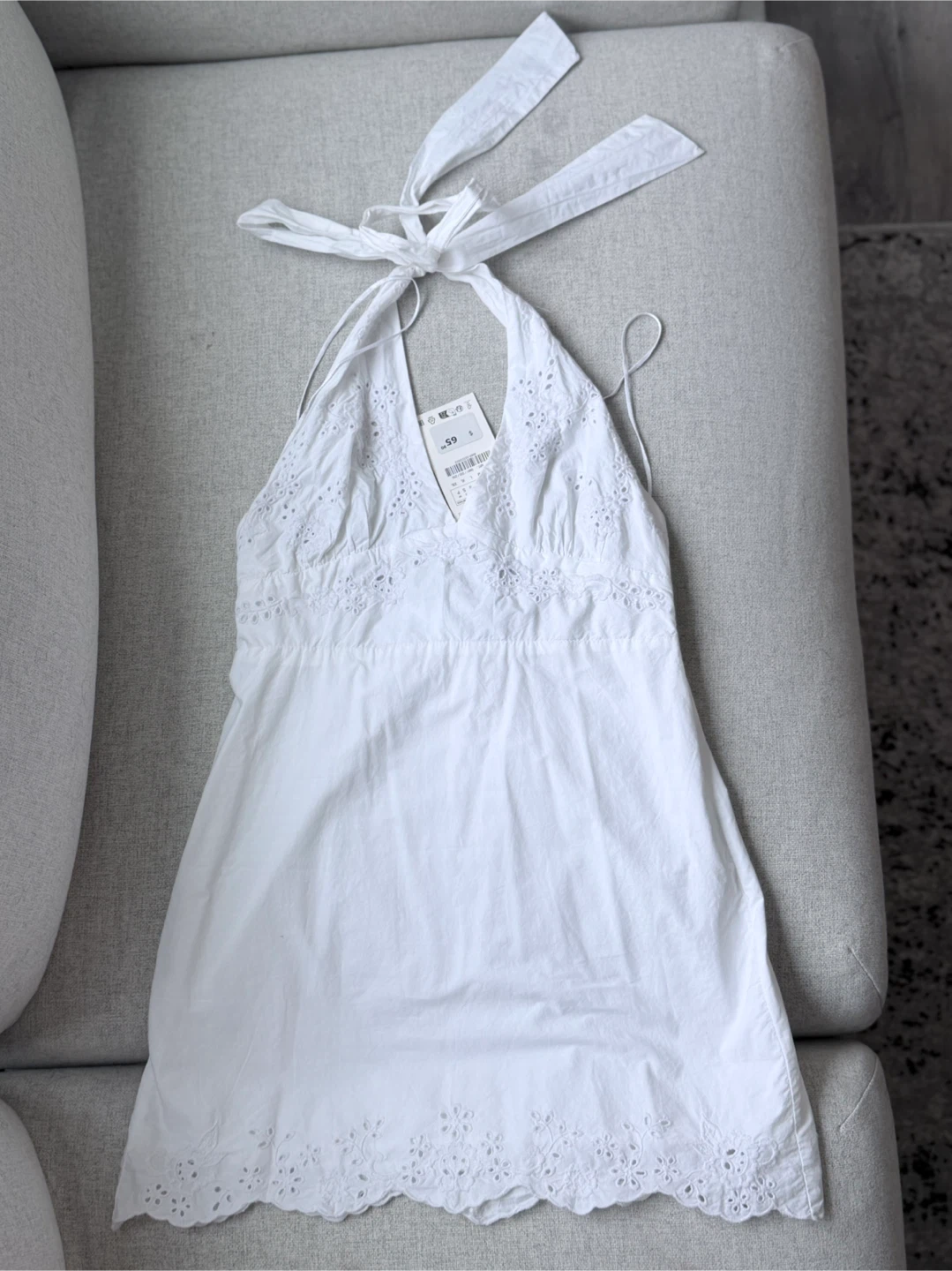 Brand New Zara White Halter Mini Dress - Size S - photo 2