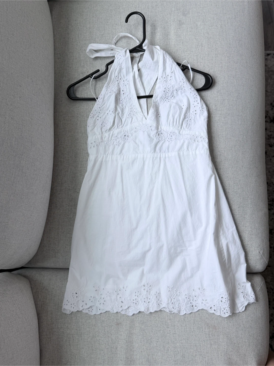 Brand New Zara White Halter Mini Dress - Size S
