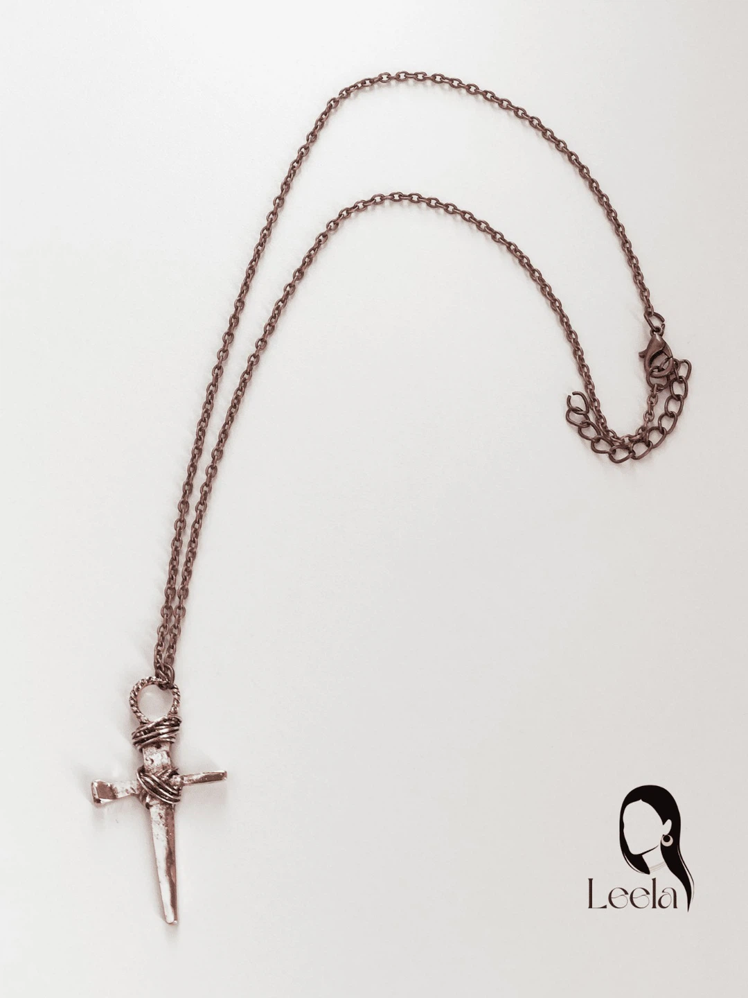 Copper toned Cross Pendant Necklace
