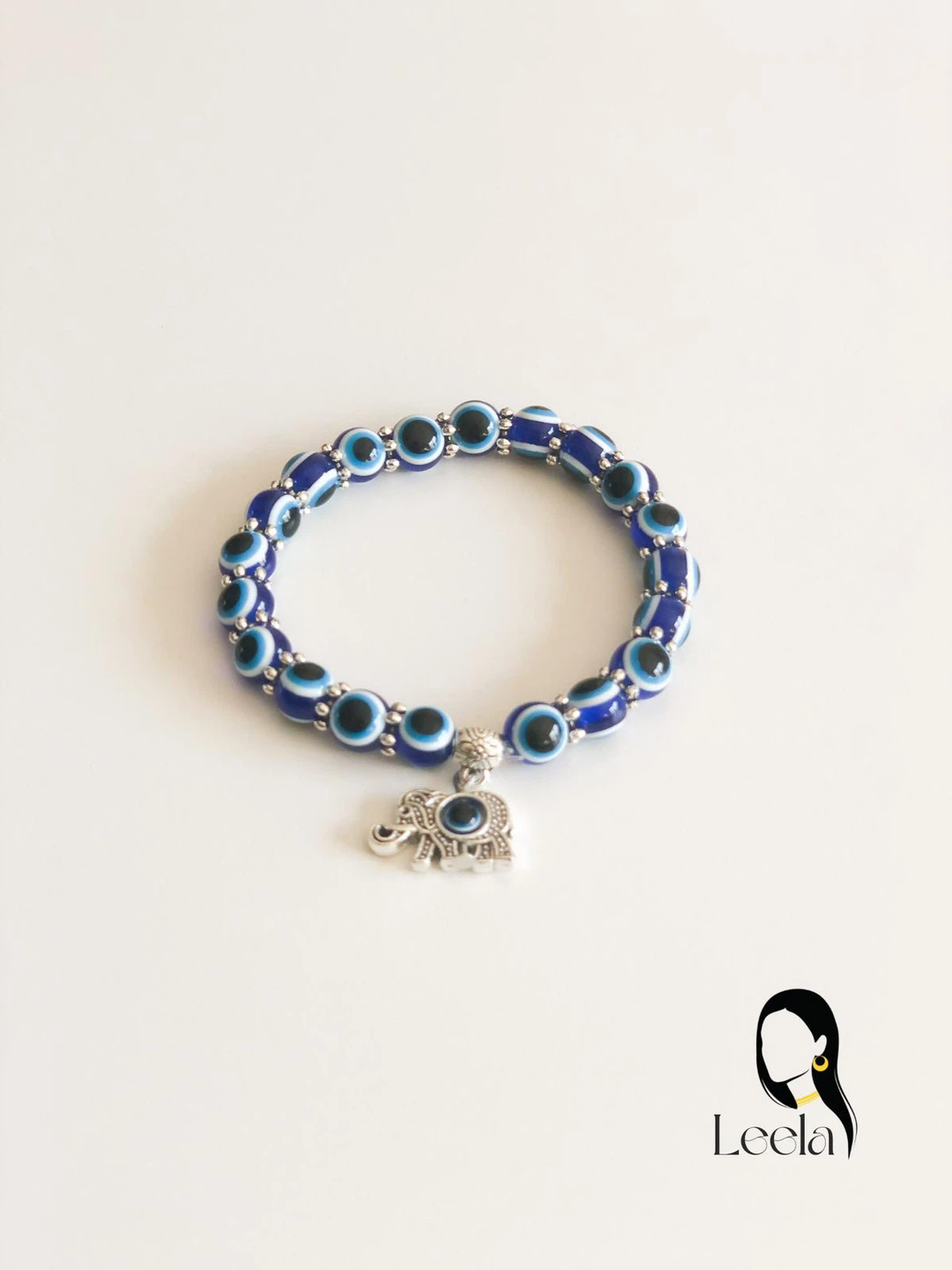 Evil Eye Elephant Charm Bracelet