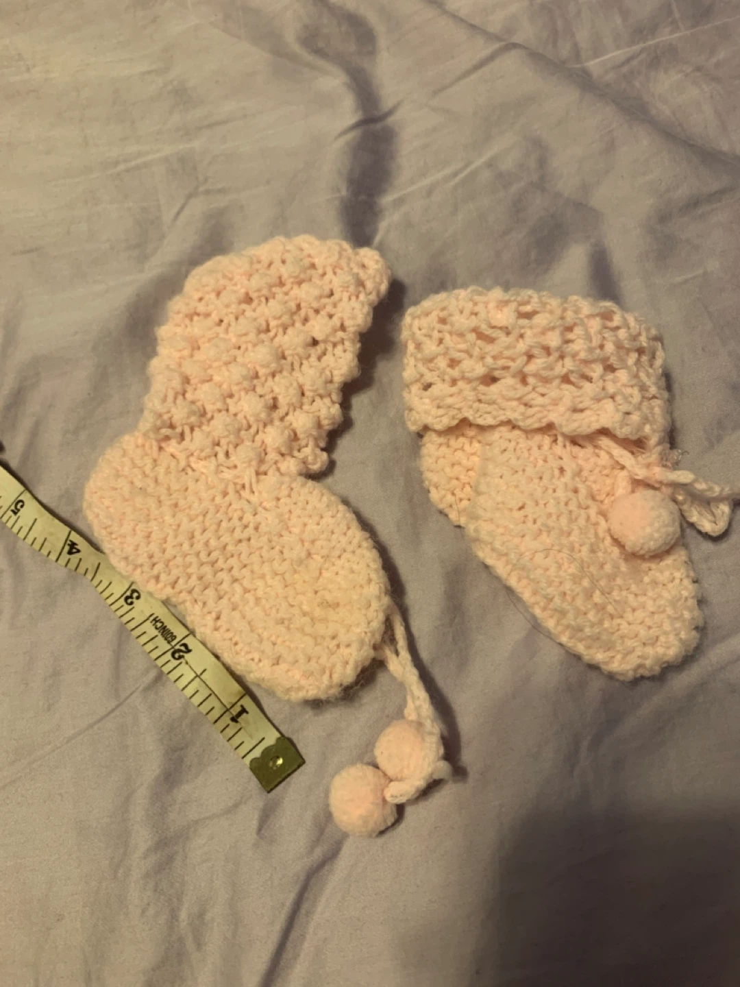 Infant hand knitted socks - photo 2