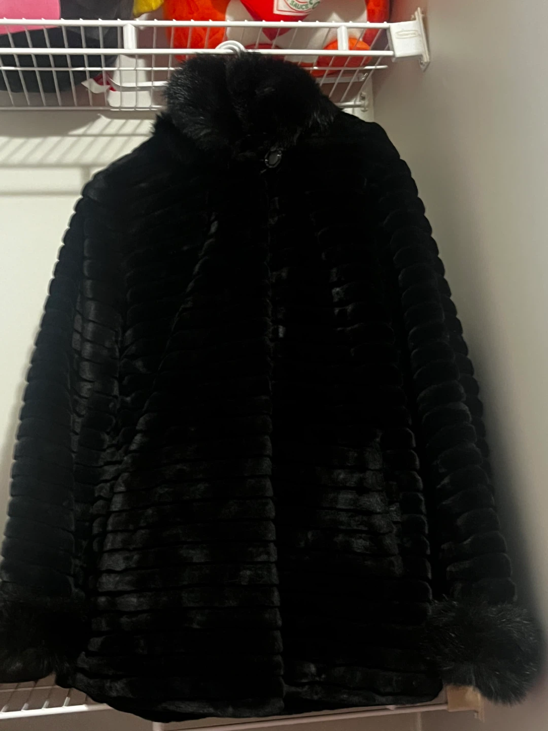 Black Faux Fur Coat