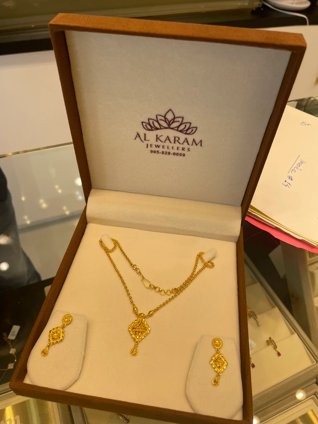 22k Gold Necklace & Earring Set