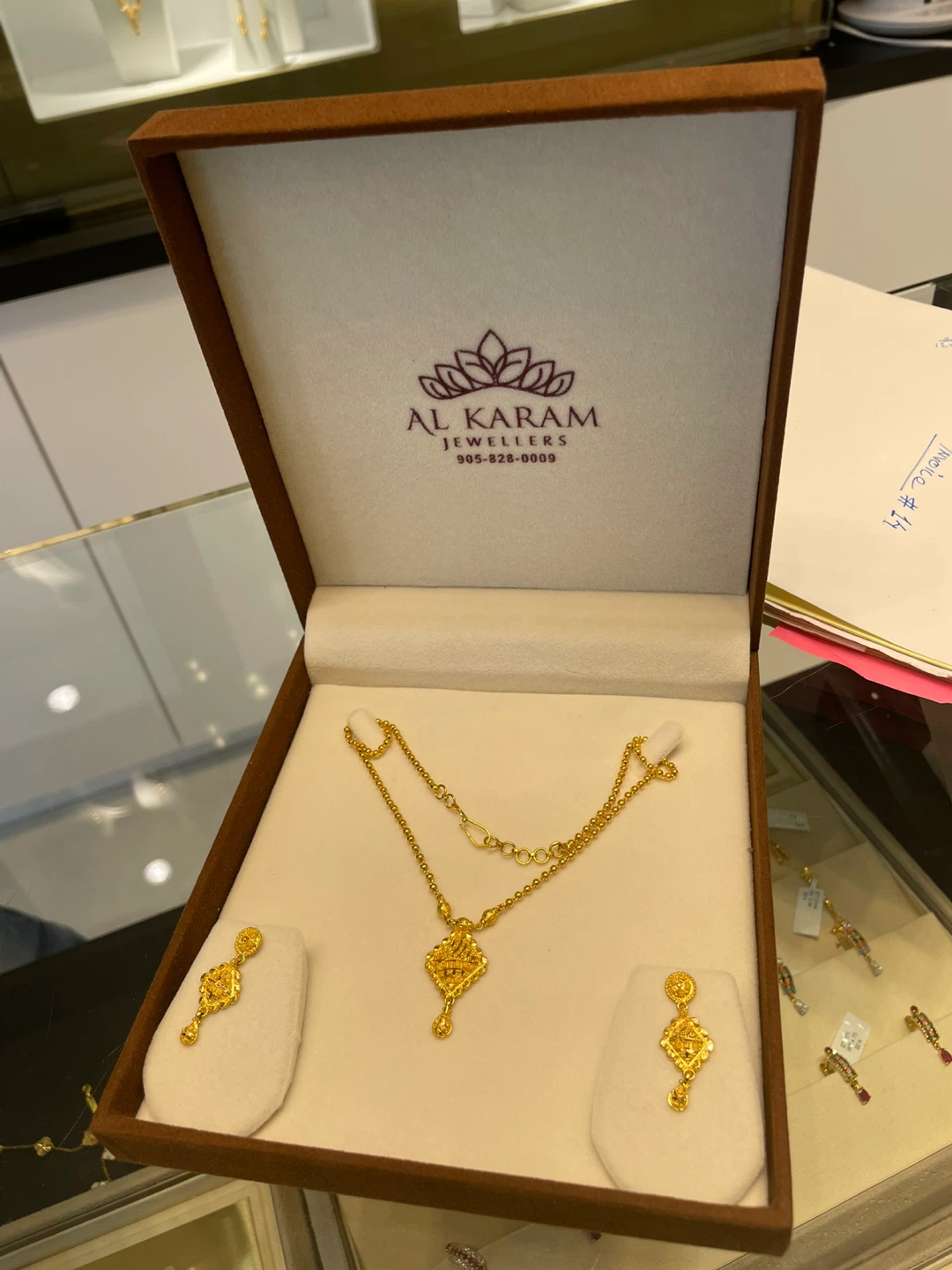 22k Gold Necklace & Earring Set - photo 2