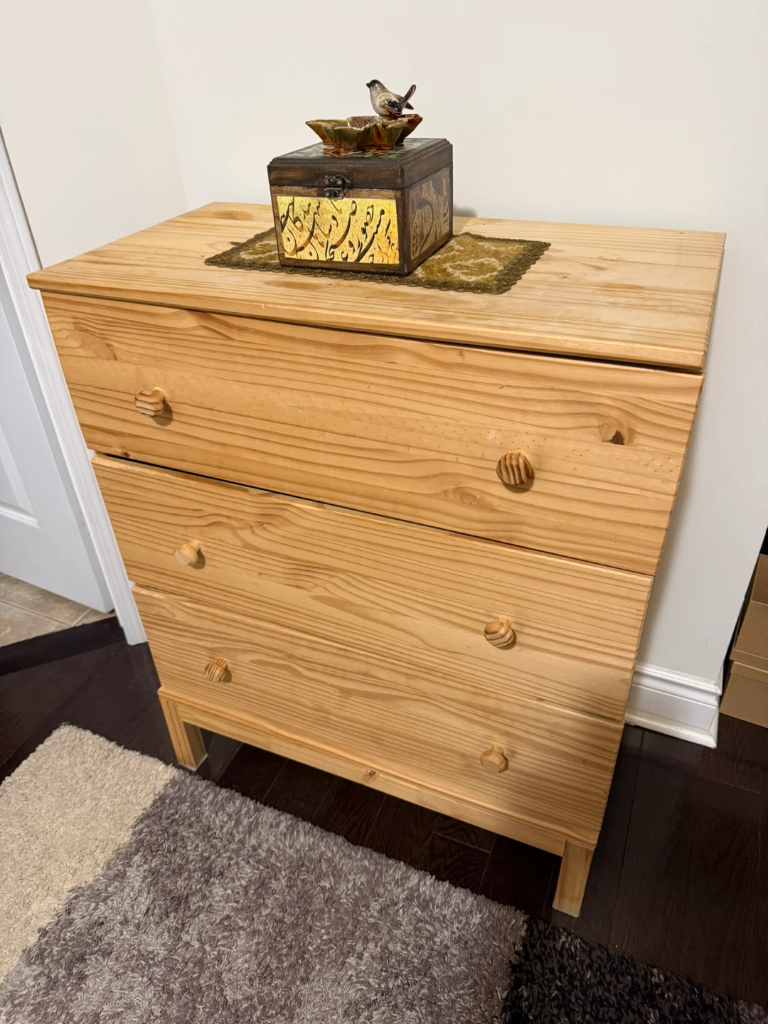 MOVING SALE - Ikea Trava Wooden 3-Drawer Dresser