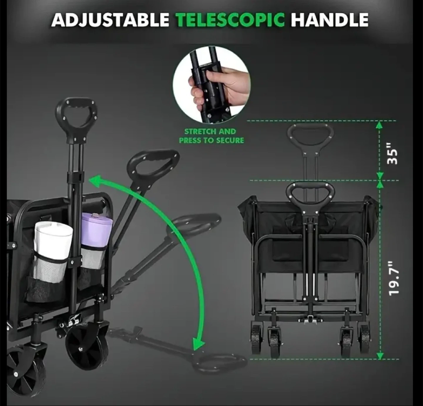 Black Collapsible Wagon Cart - photo 3