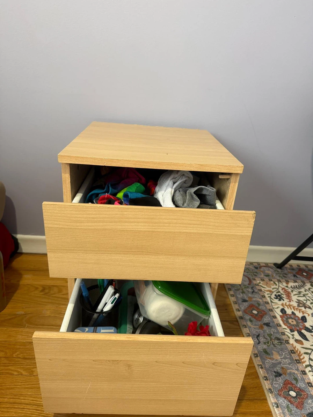 Wooden 2-Drawer Nightstand - photo 2