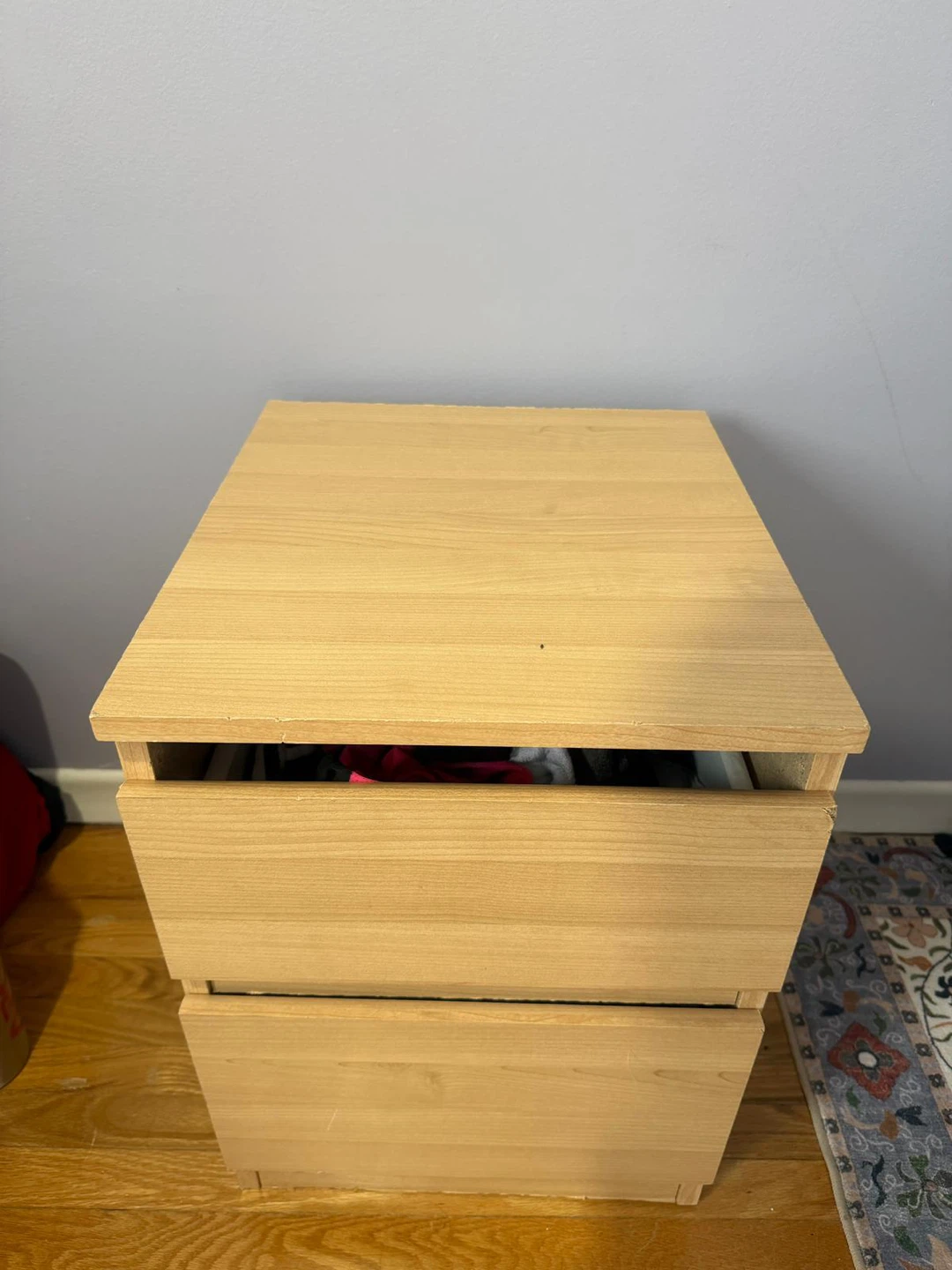 Wooden 2-Drawer Nightstand