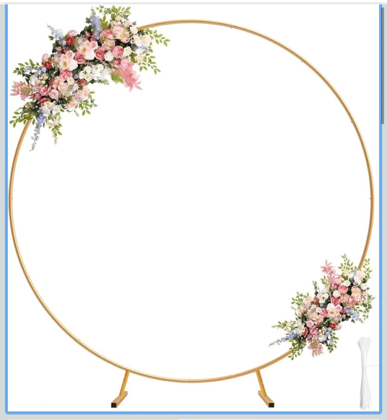 Gold Round Wedding Arch Backdrop Stand - 6.5ft