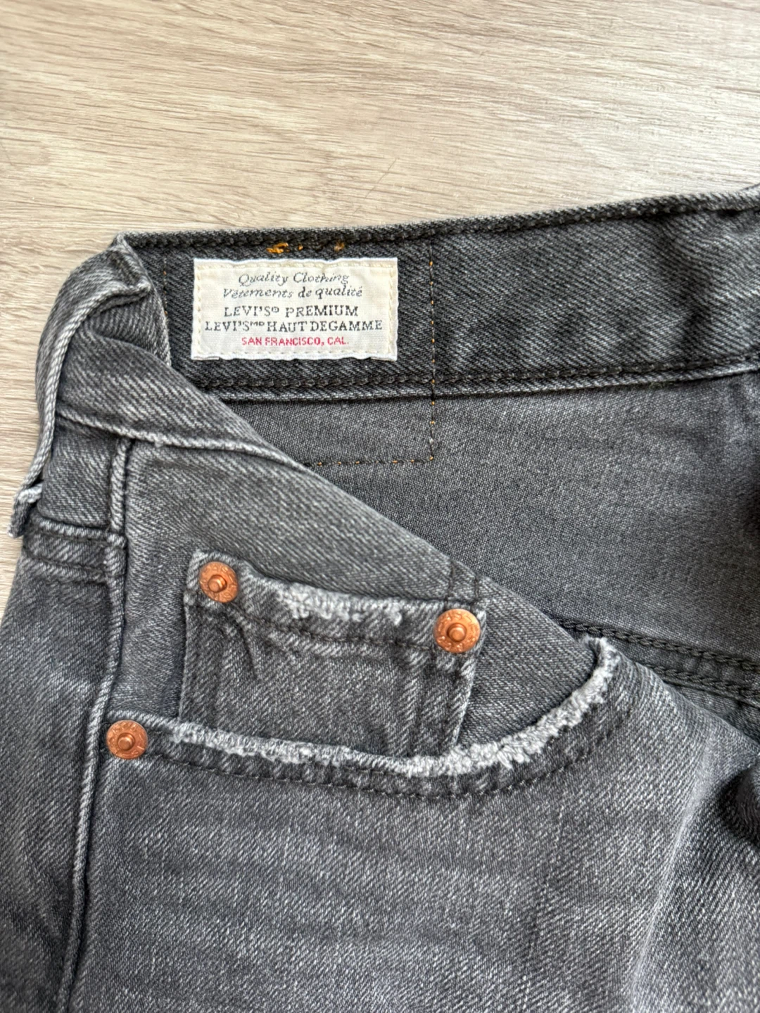 Levi's 501 Black Denim Shorts - photo 3