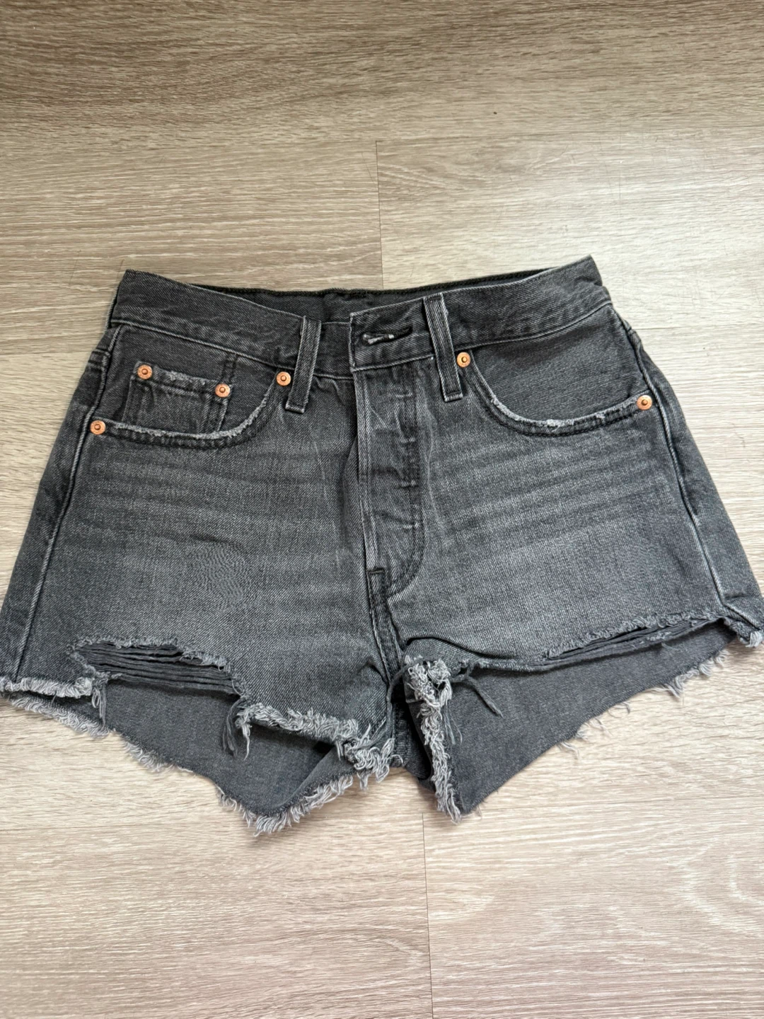 Levi's 501 Black Denim Shorts