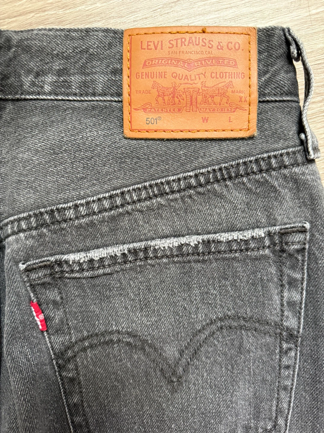 Levi's 501 Black Denim Shorts - photo 4