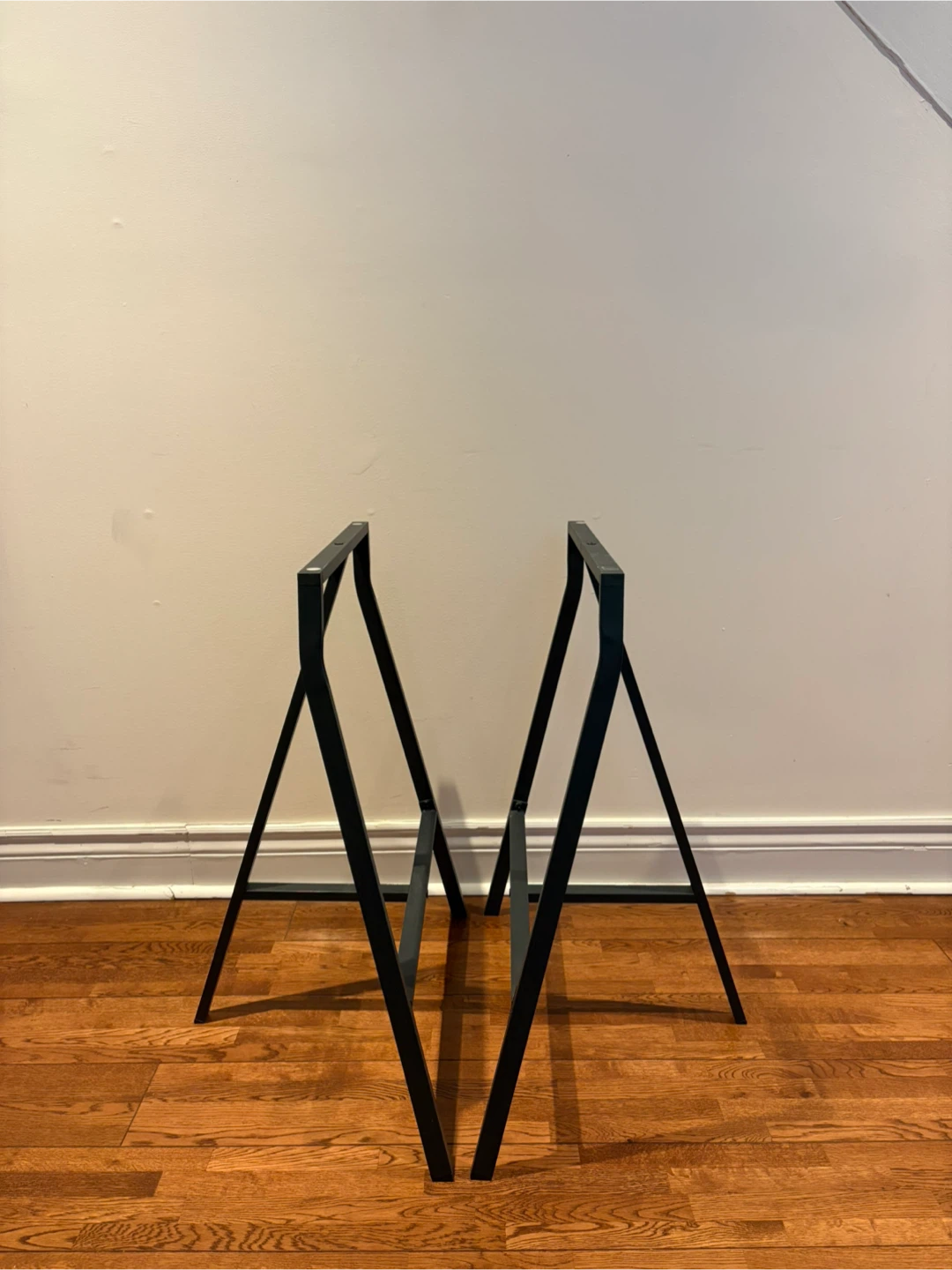 Ikea Lerberg Black Metal Table Legs - Set of 2