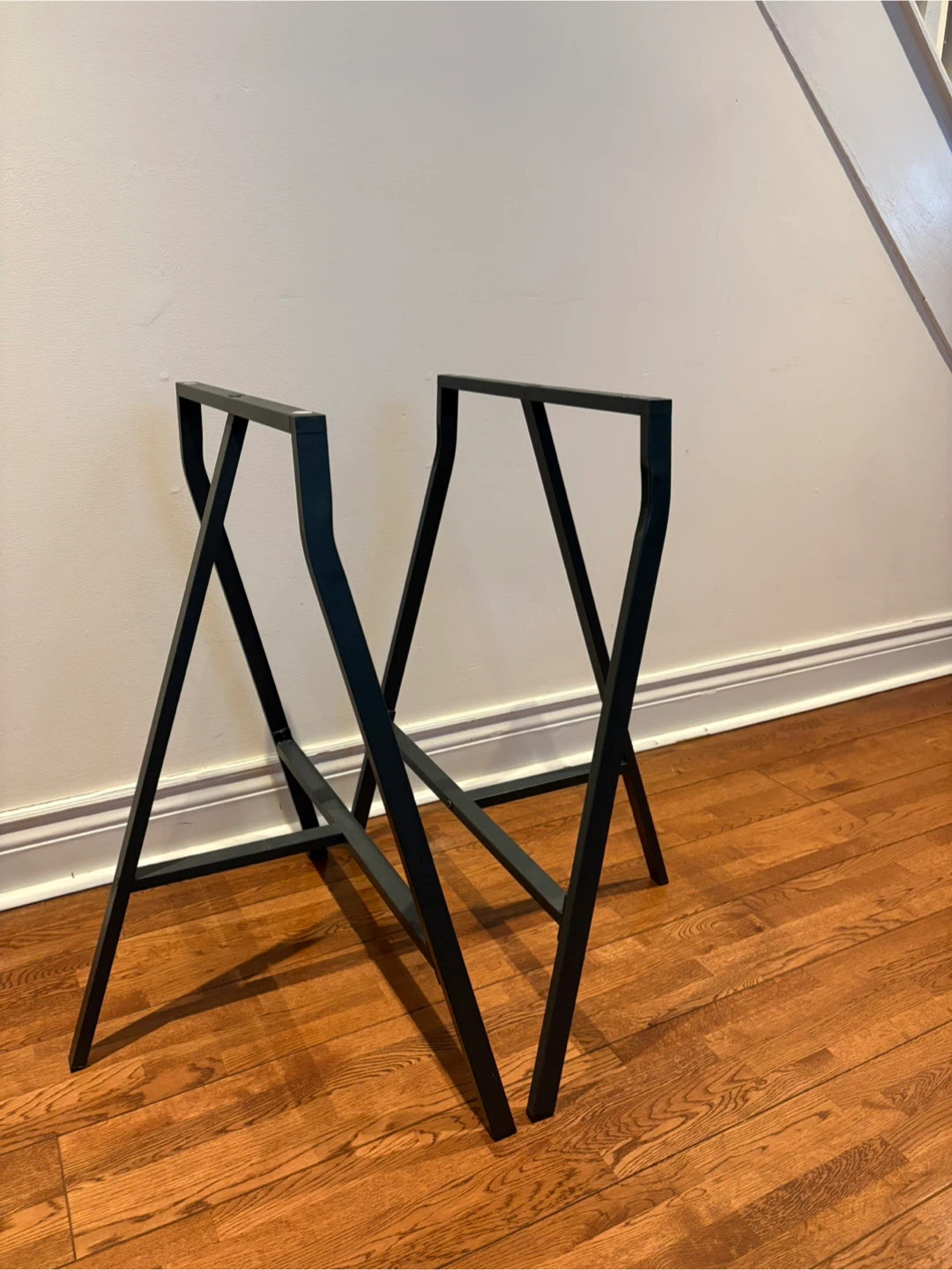 Ikea Lerberg Black Metal Table Legs - Set of 2 - photo 2