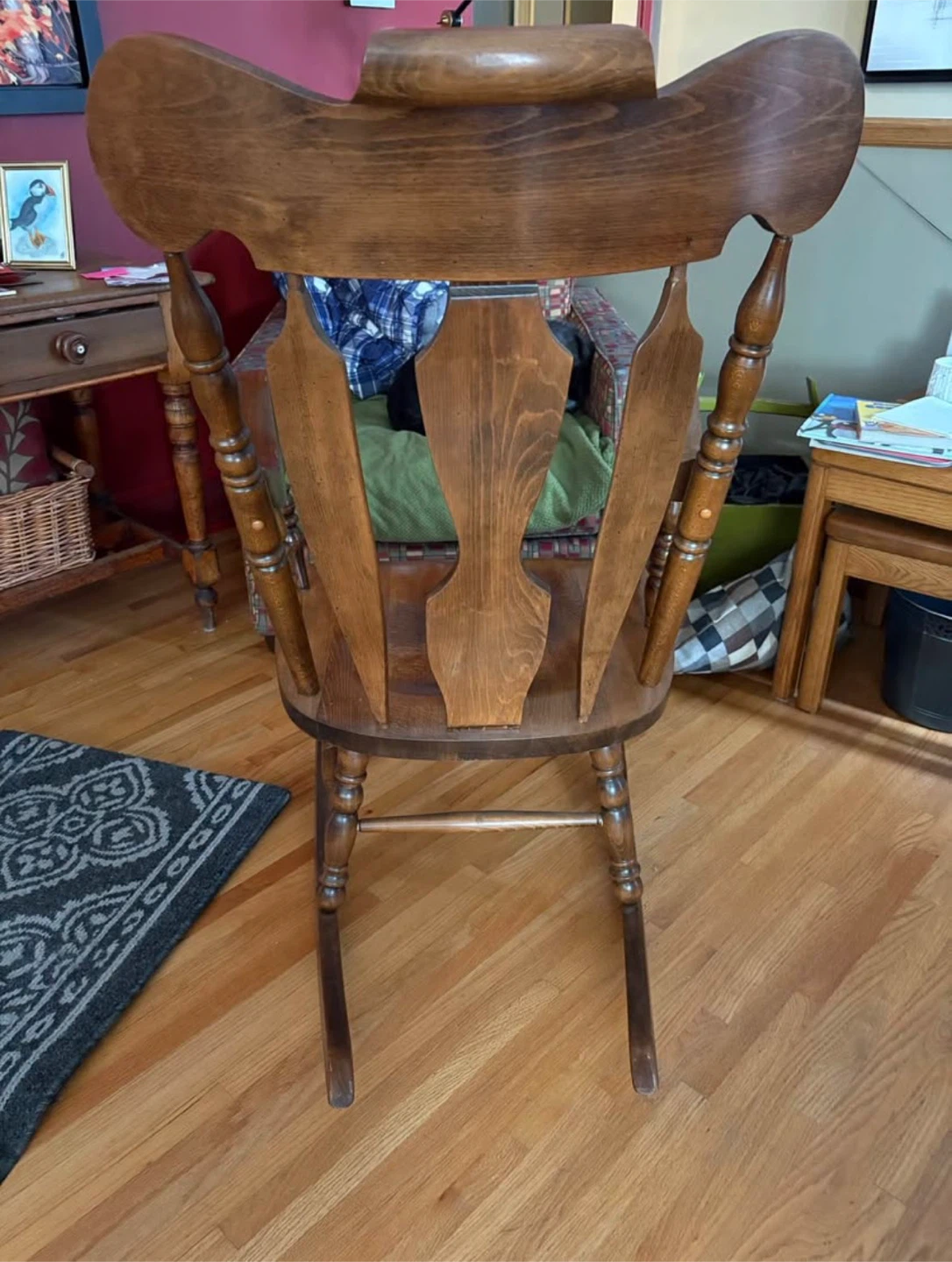 Vintage Solid Wood Rocking Chair - photo 2