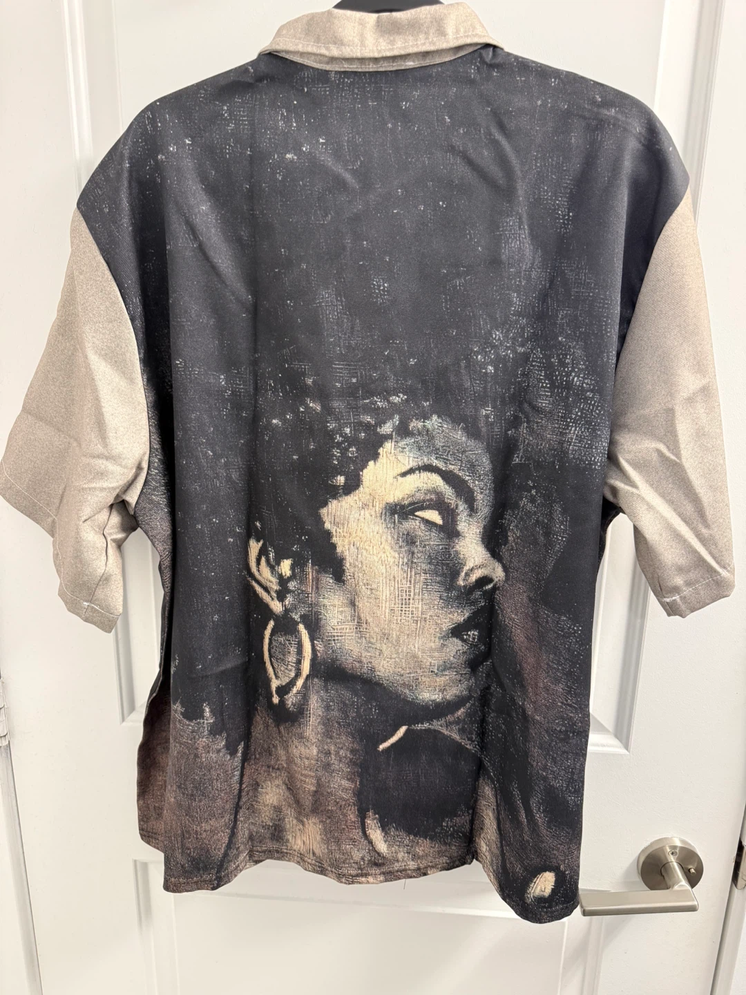 XL Graphic Print Zip-Up Shirt