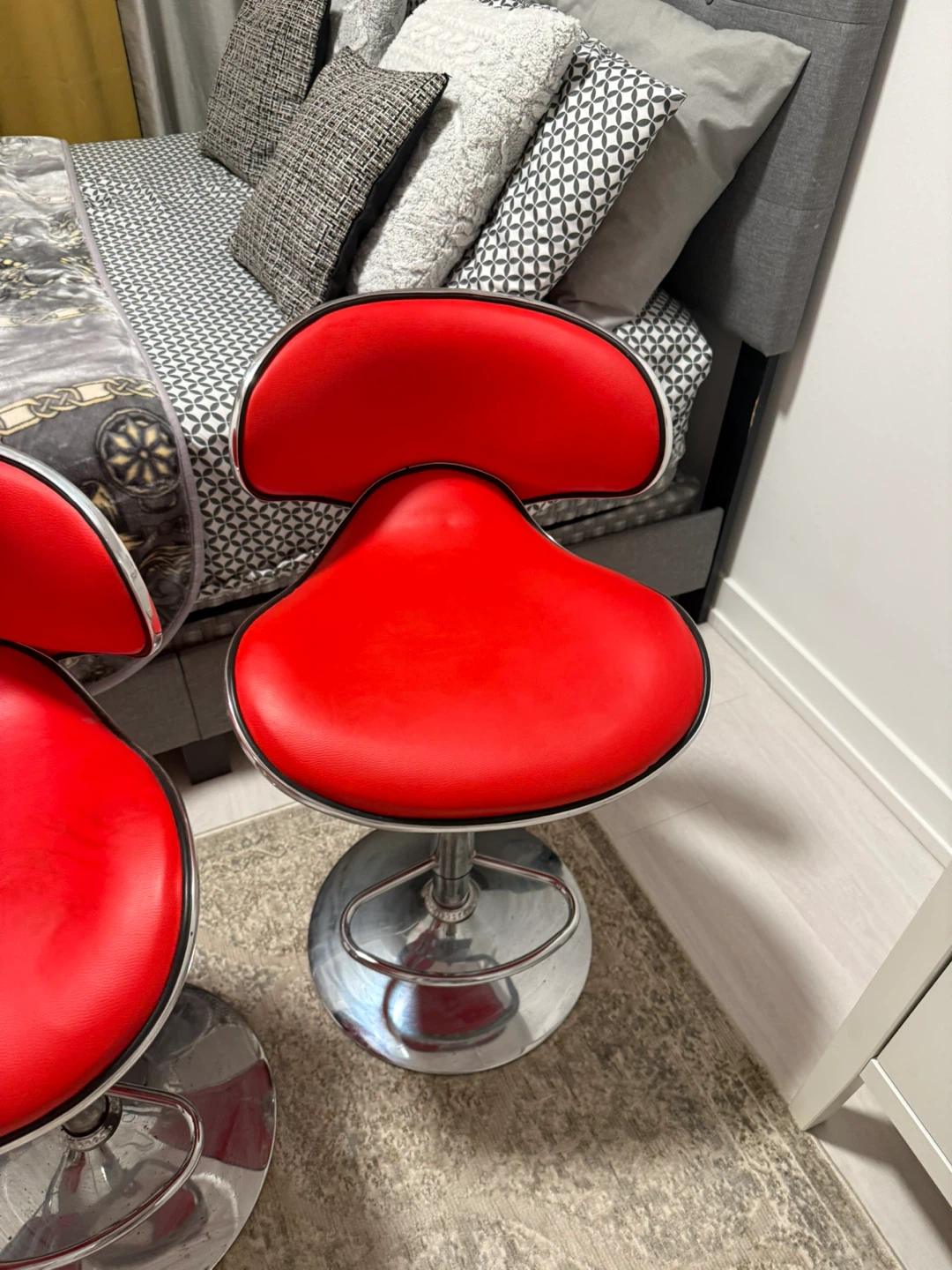Red Bar Stools (Set of 3) - photo 2