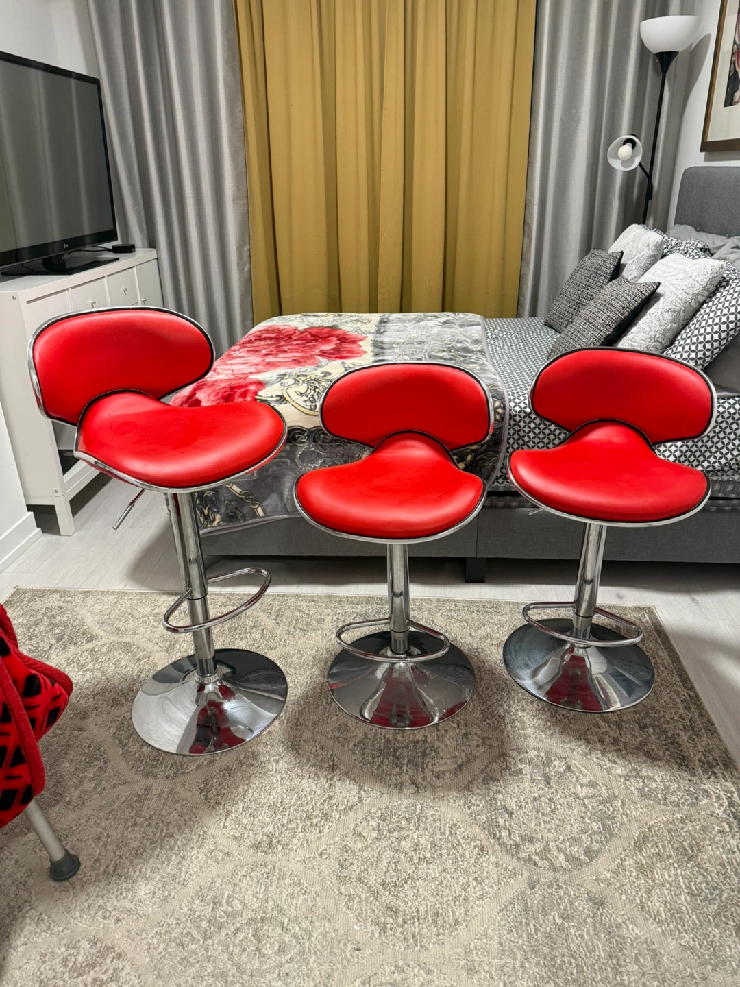 Red Bar Stools (Set of 3) - photo 3