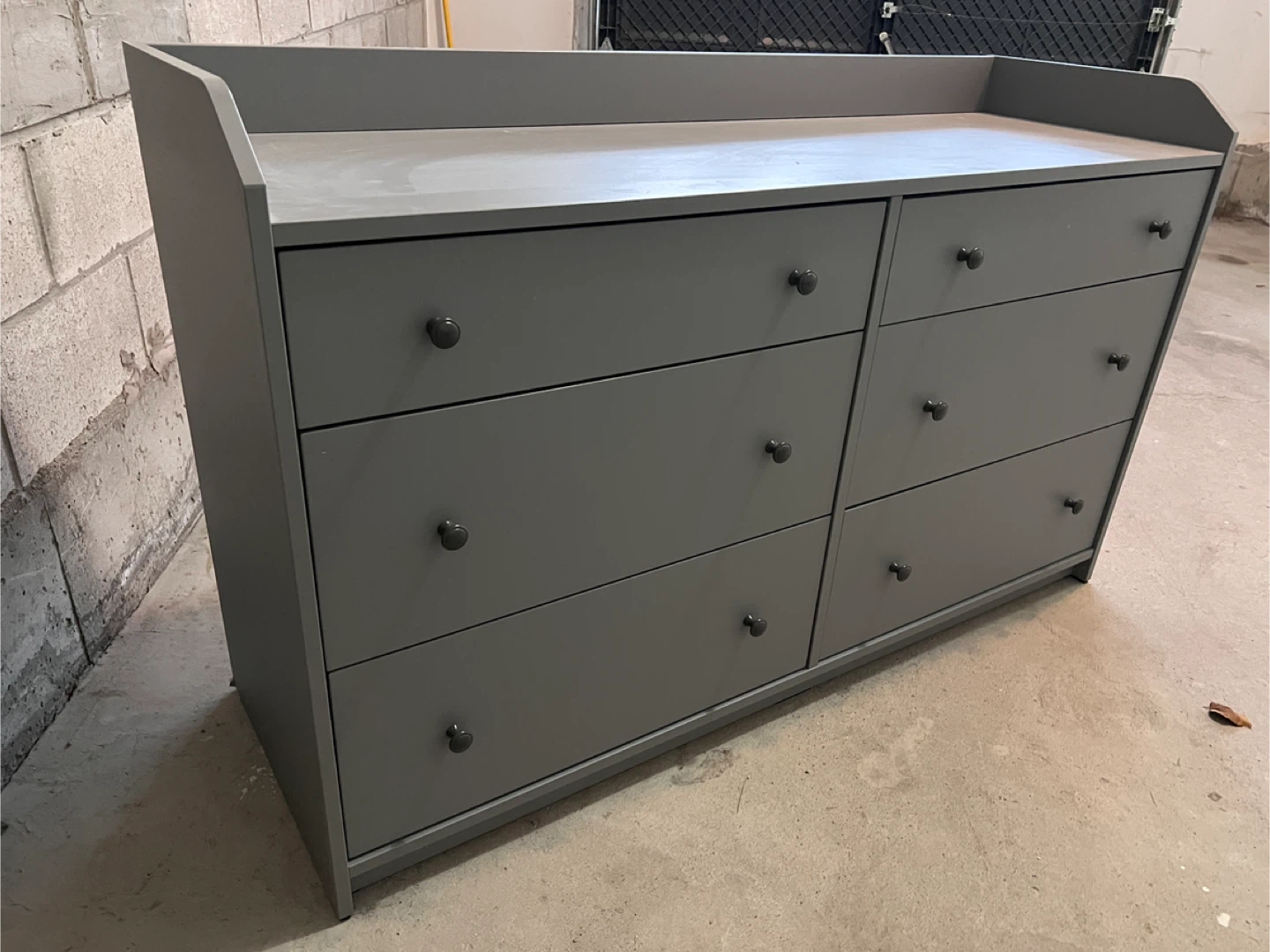Double Long Storage Drawer Grey 6-Drawer 54.5”x 18” x 33”